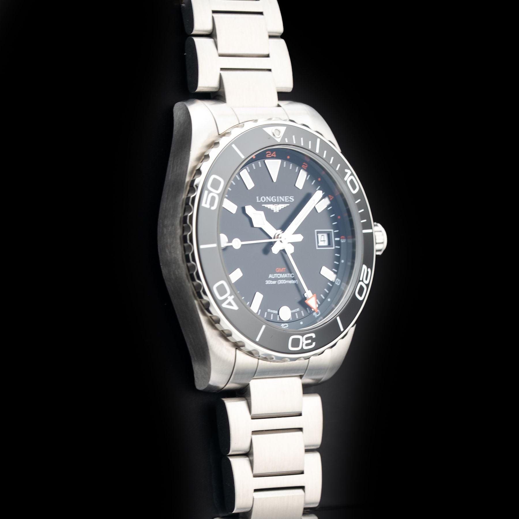 Longines Hydroconquest L3.790.4.56.6 GMT Black Dial 41