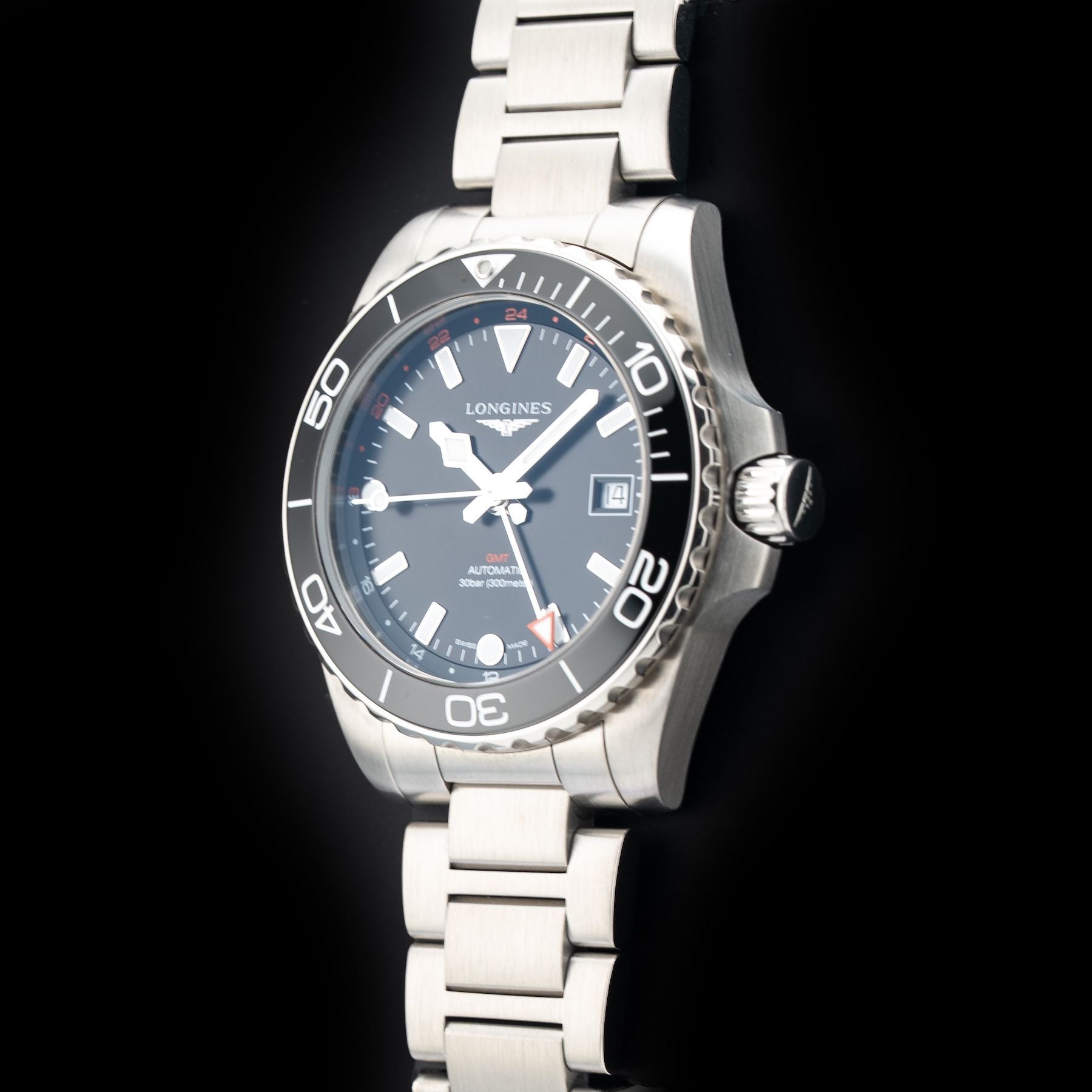Longines Hydroconquest L3.790.4.56.6 GMT Black Dial 41
