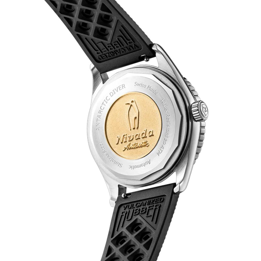 Nivada Grenchen 32068A01 Aquamar Black On Rubber Strap
