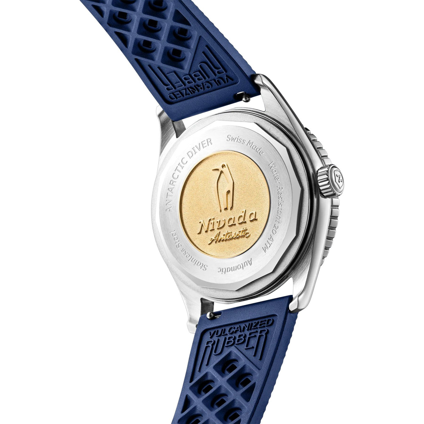 Nivada Grenchen 32074A24 Aquamar Blue On Rubber Strap