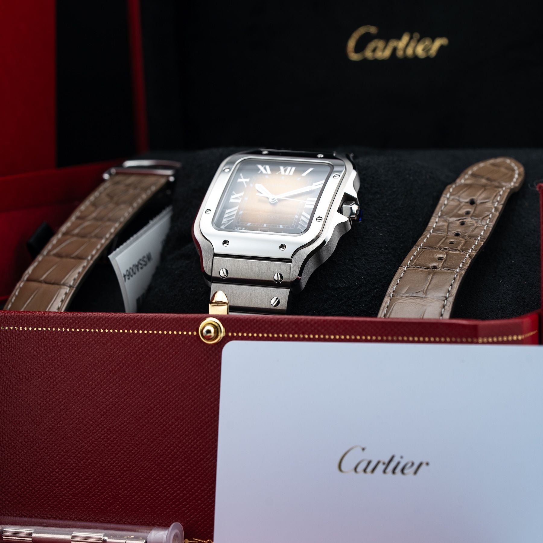 Cartier WSSA0064 Santos Steel Brown Dial 40mm