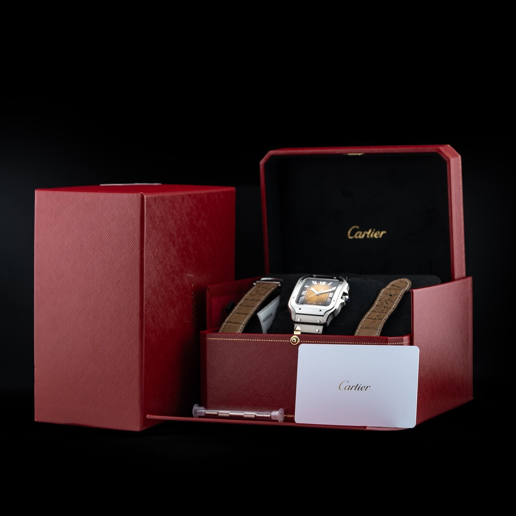 Cartier WSSA0064 Santos Steel Brown Dial 40mm