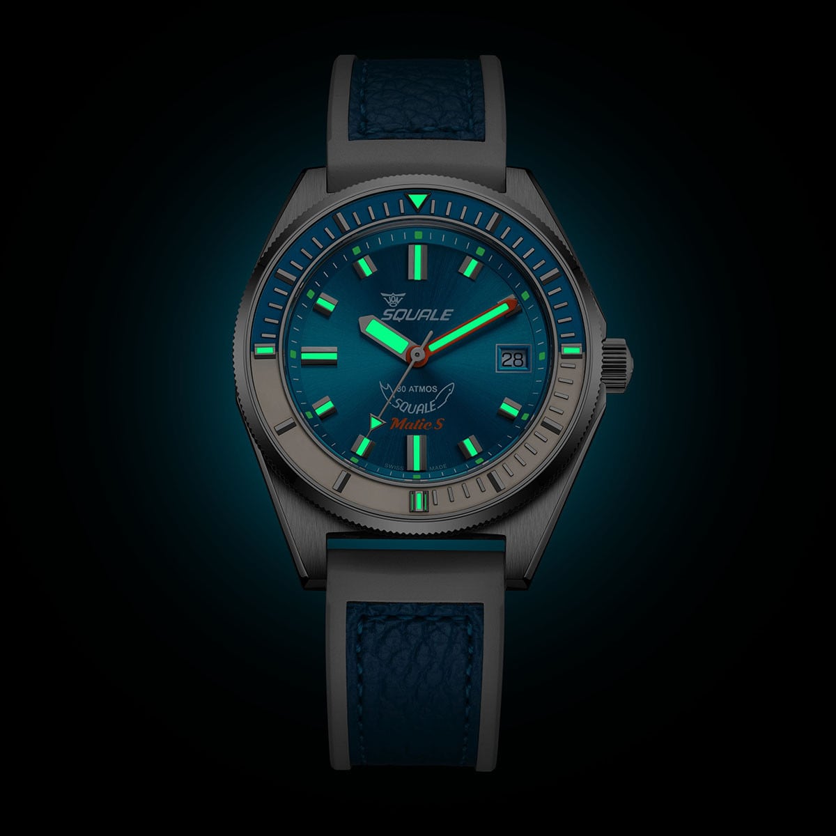 Squale Matic S MATICLBWLB.RLWLB Light Blue HydroLeather