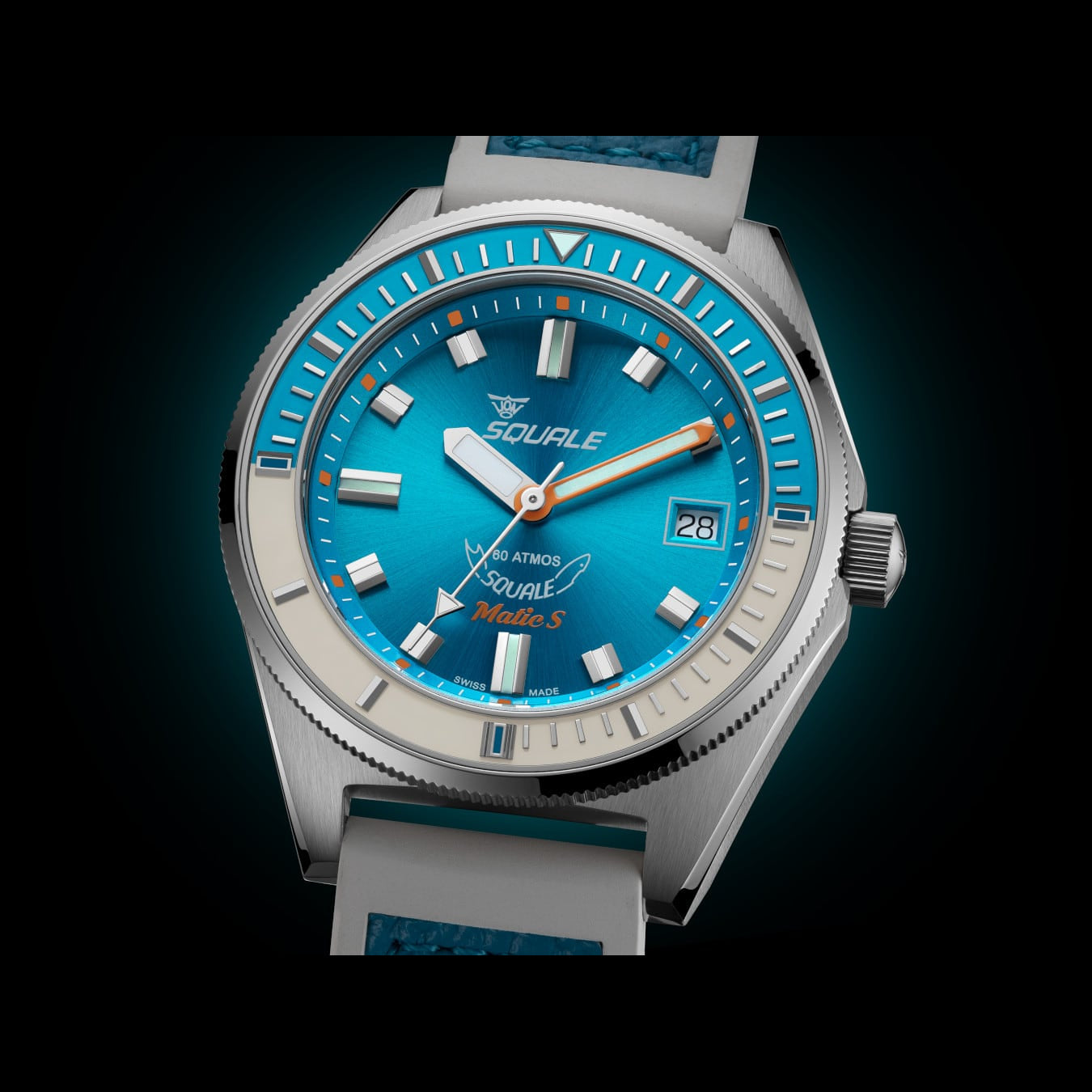 Squale Matic S MATICLBWLB.RLWLB Light Blue HydroLeather