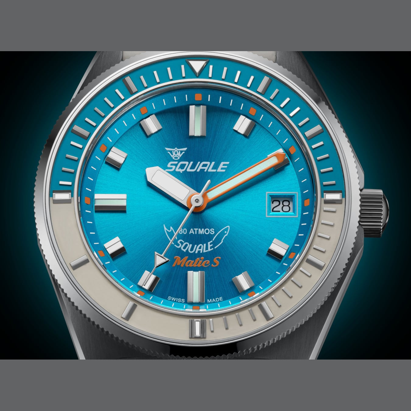Squale Matic S MATICLBWLB.MRLB Light Blue Rubber