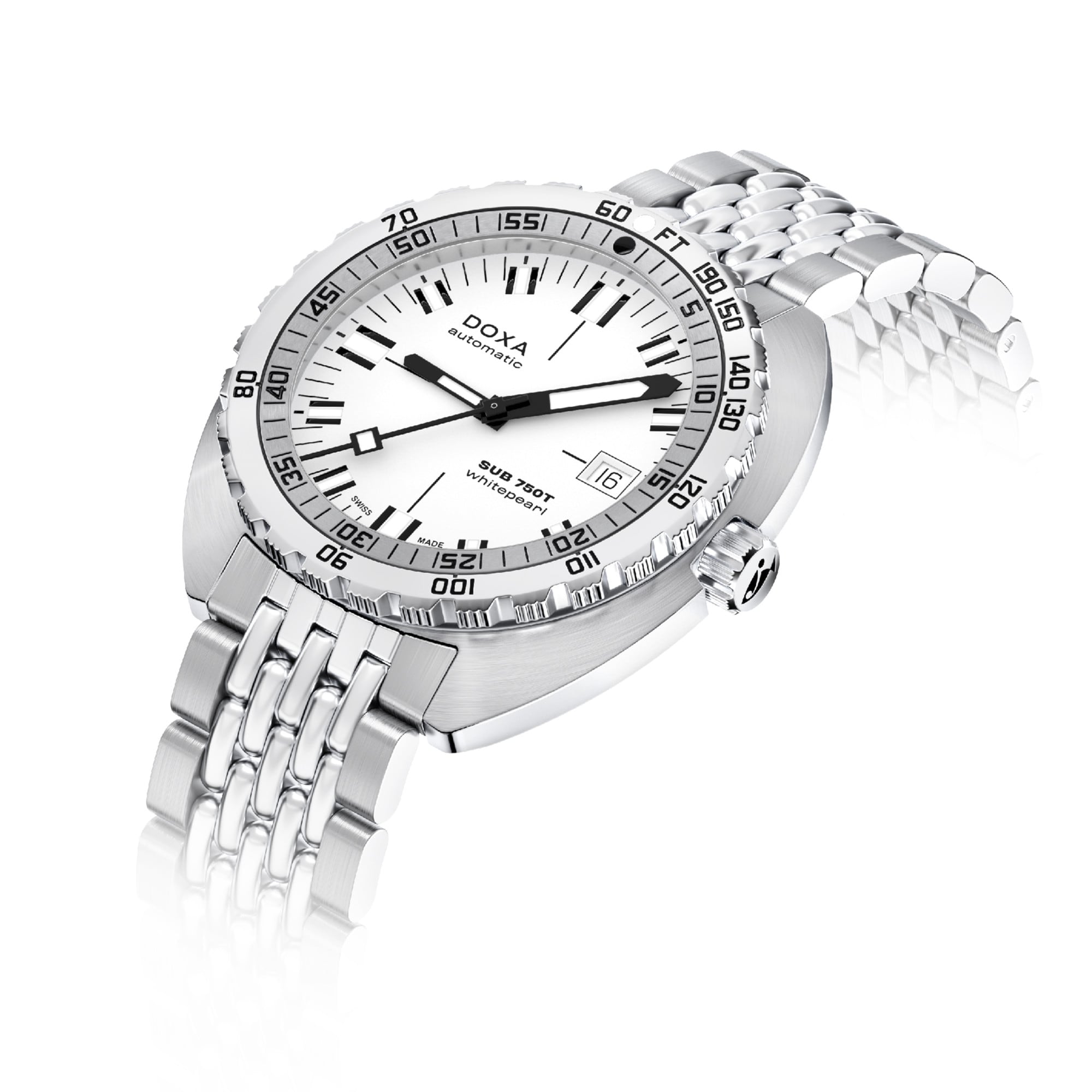 DOXA SUB 750T Whitepearl 825.10.011.10 On Bracelet
