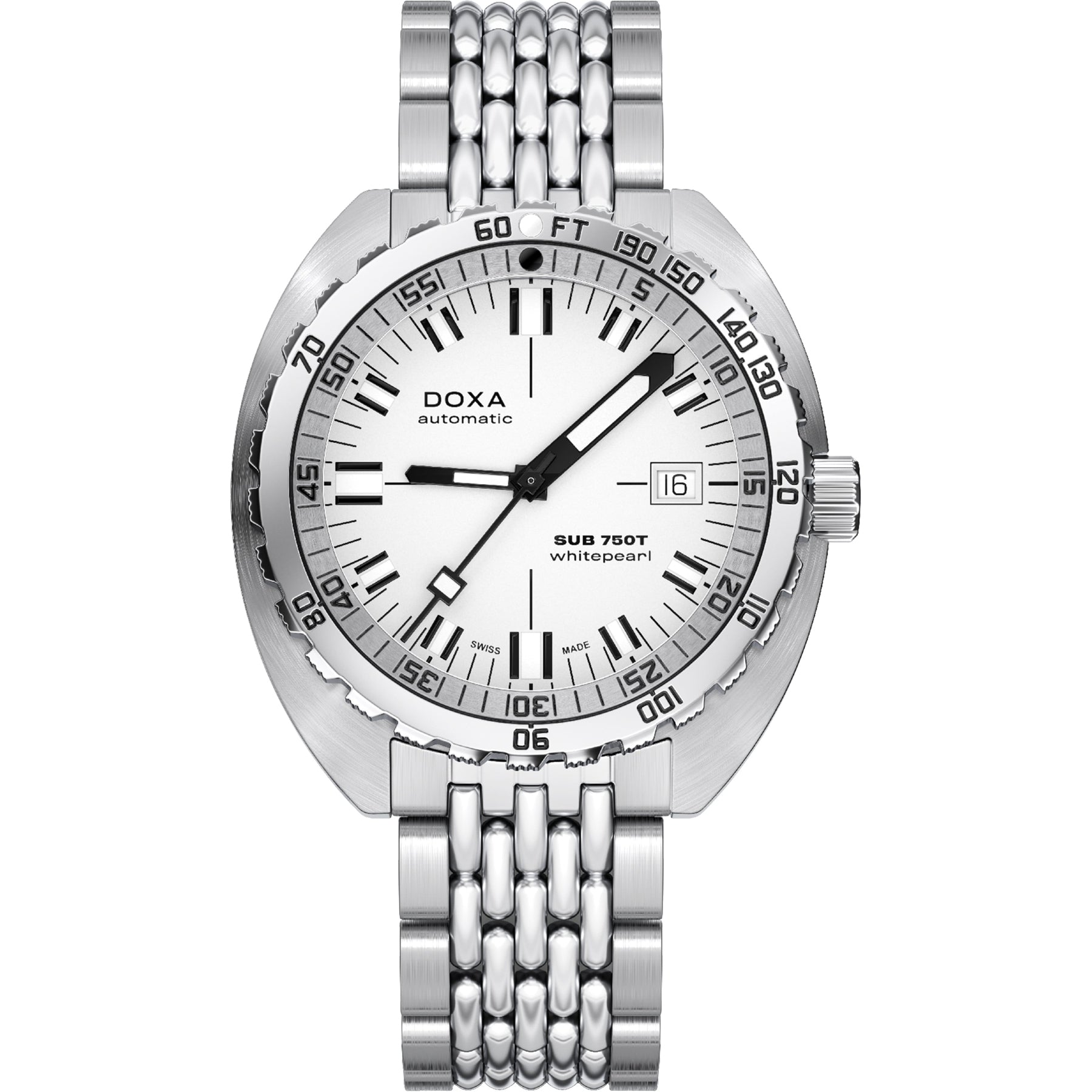 DOXA SUB 750T Whitepearl 825.10.011.10 On Bracelet
