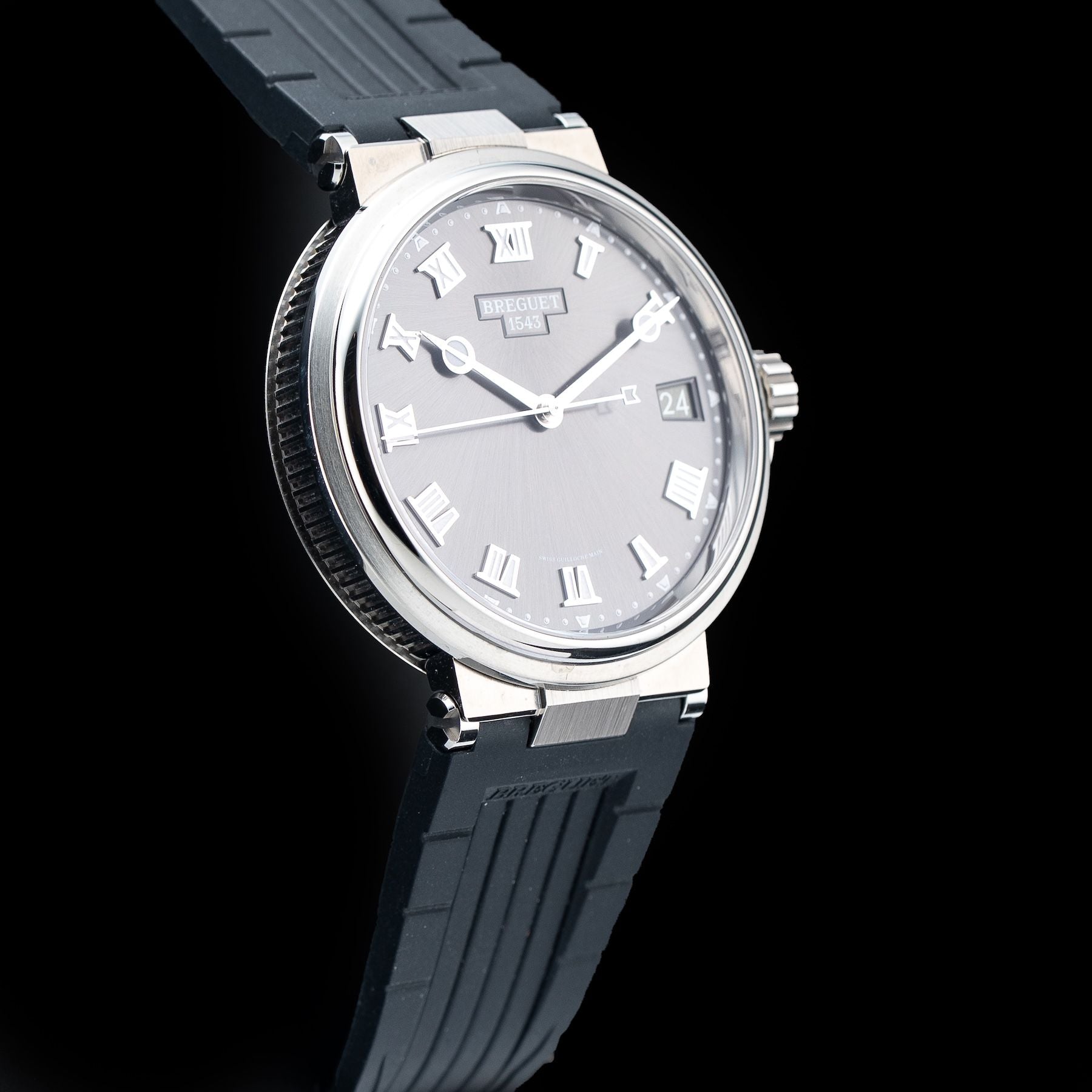 Breguet Marine 5517TI/G2/5ZU Grey Dial On Rubber Strap