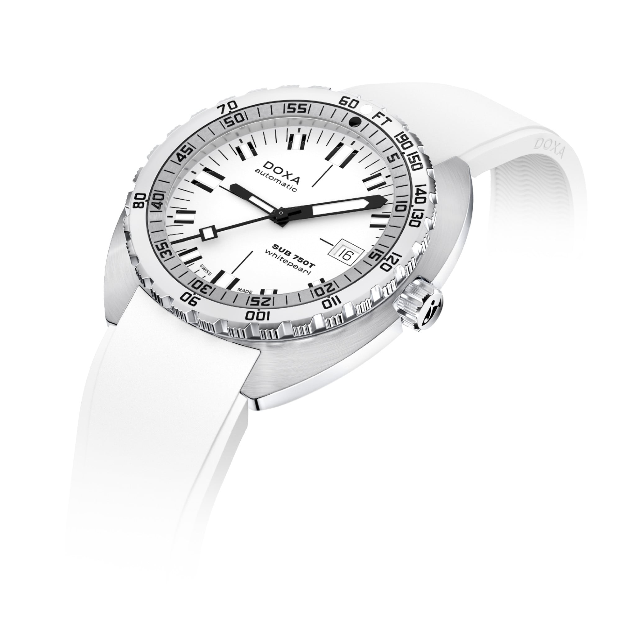 DOXA SUB 750T Whitepearl 825.10.011.23 On Strap