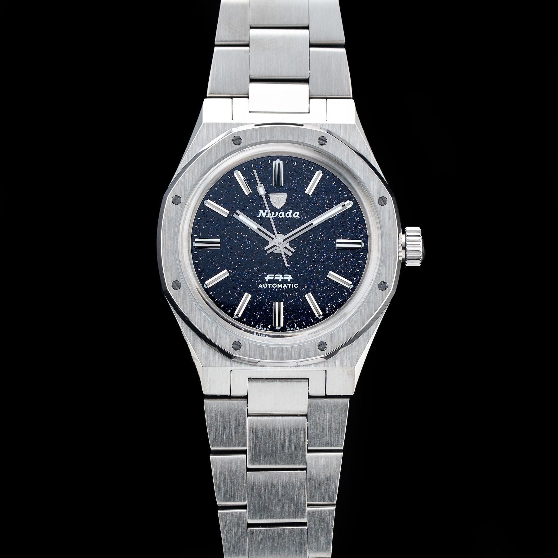Nivada Grenchen 68018A77 F77 Titanium Dark Blue Aventurine