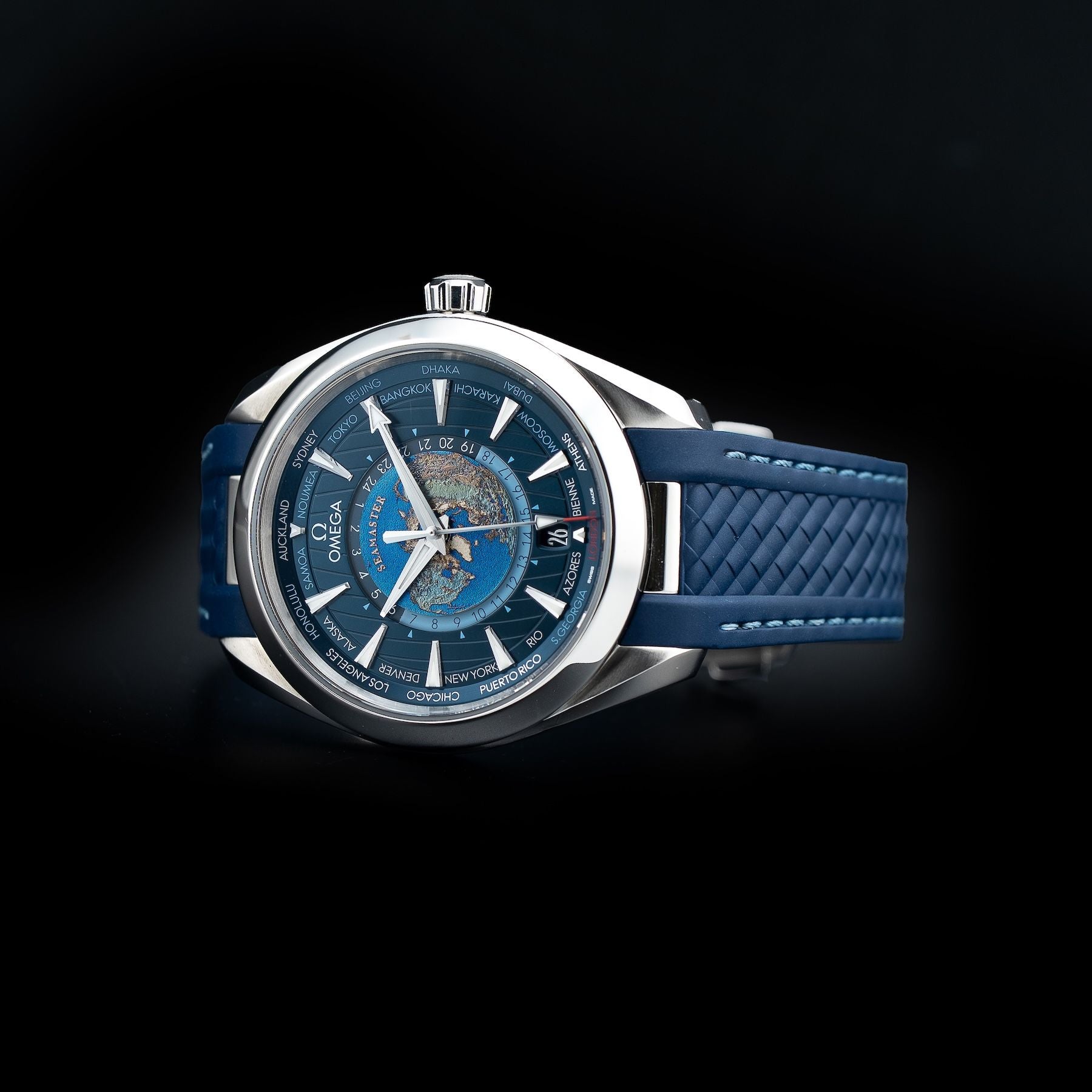 Omega 220.12.43.22.03.001 Seamaster Aqua Terra 150m GMT World Timer 43mm