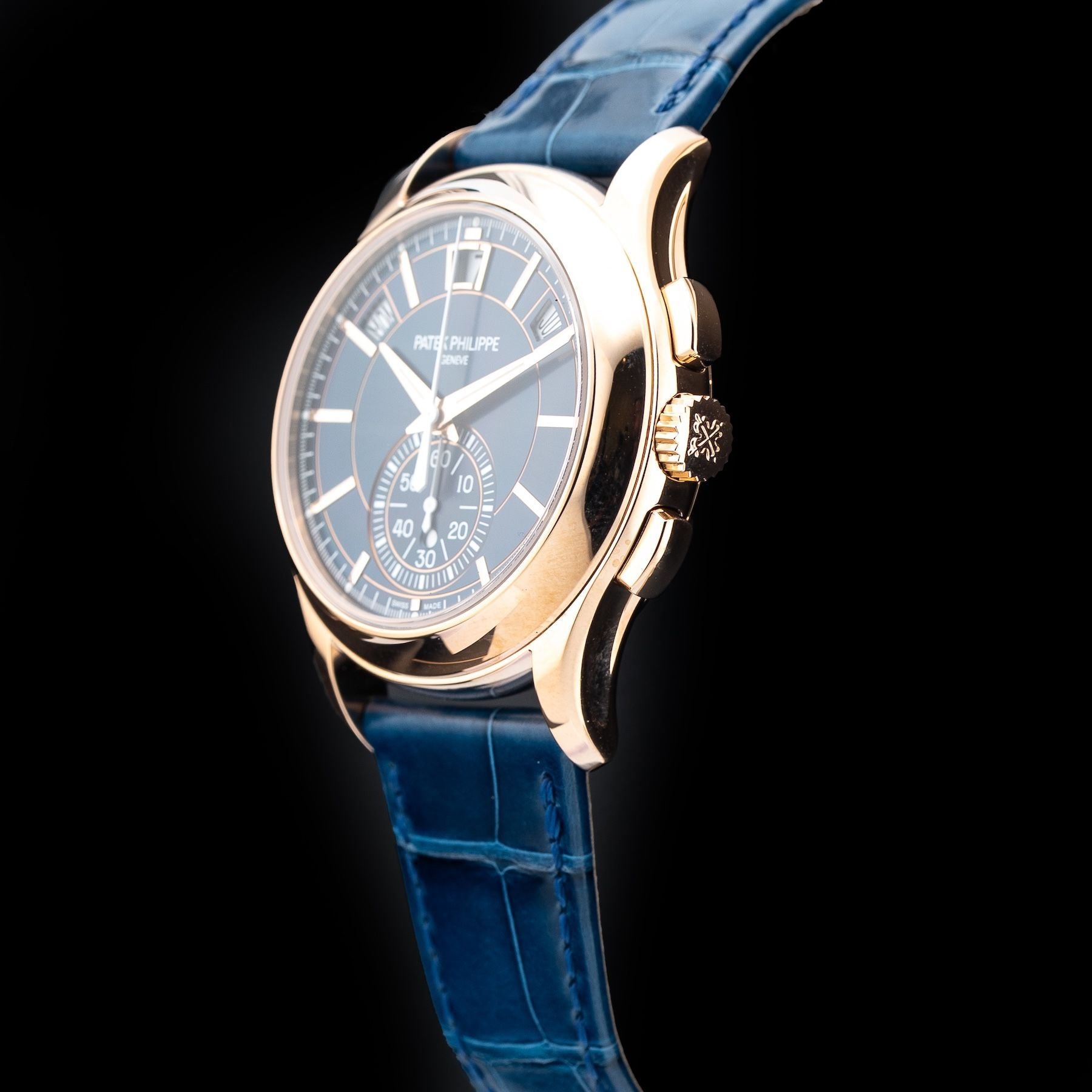 Patek Philippe 5905R-010 Flyback Chronograph Annual Calendar Rose Gold Blue