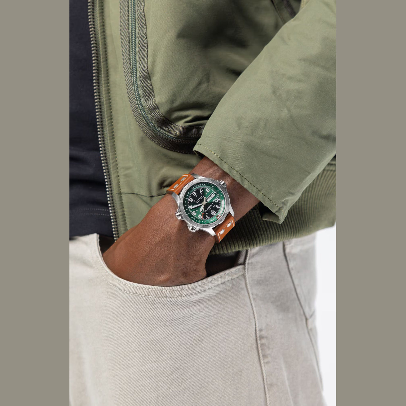 Hamilton H77735560 Khaki Aviation X-Wind Day Date