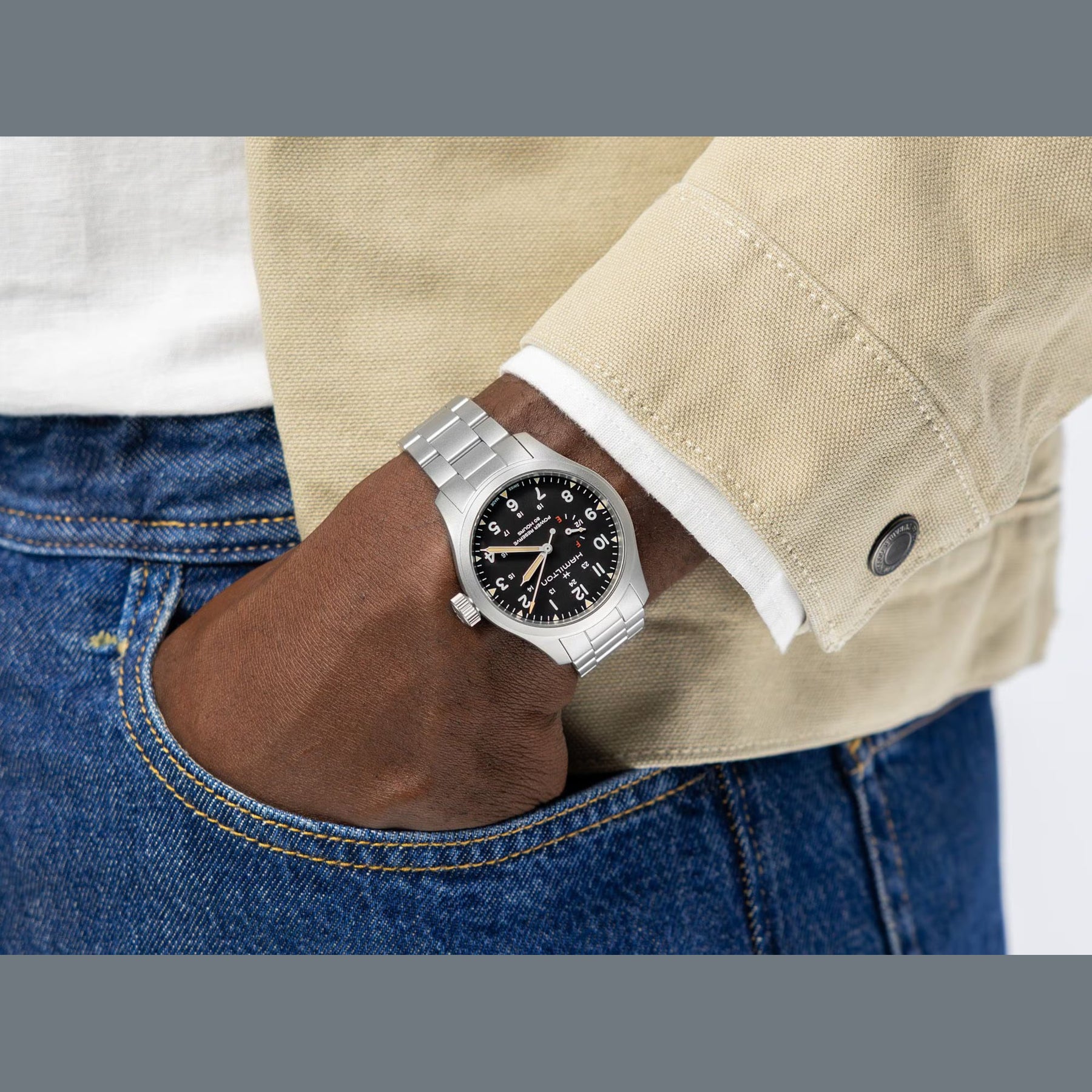 Hamilton H69509130 Khaki Field Mechanical Power Reserve