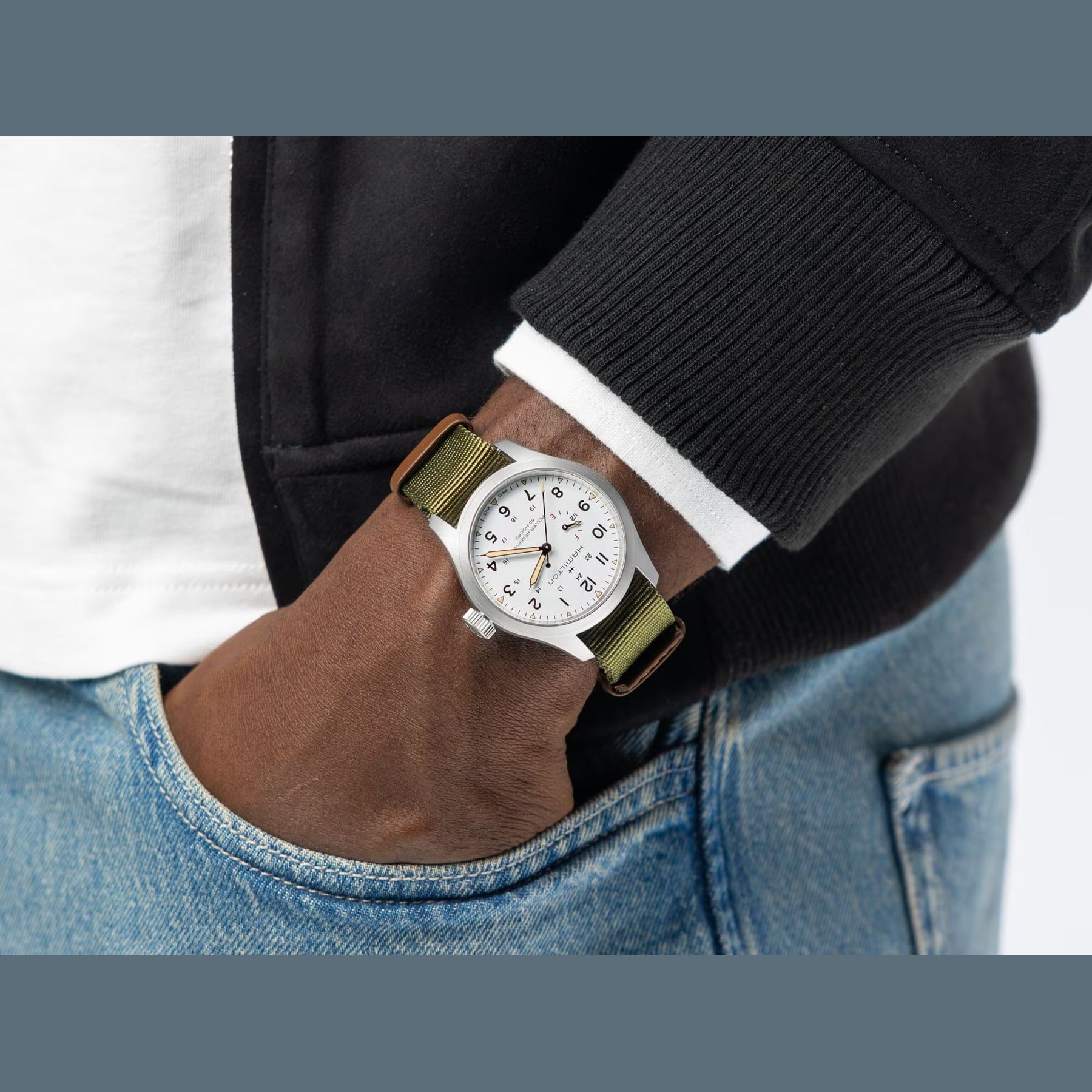 Hamilton H69509910 Khaki Field Mechanical Power Reserve