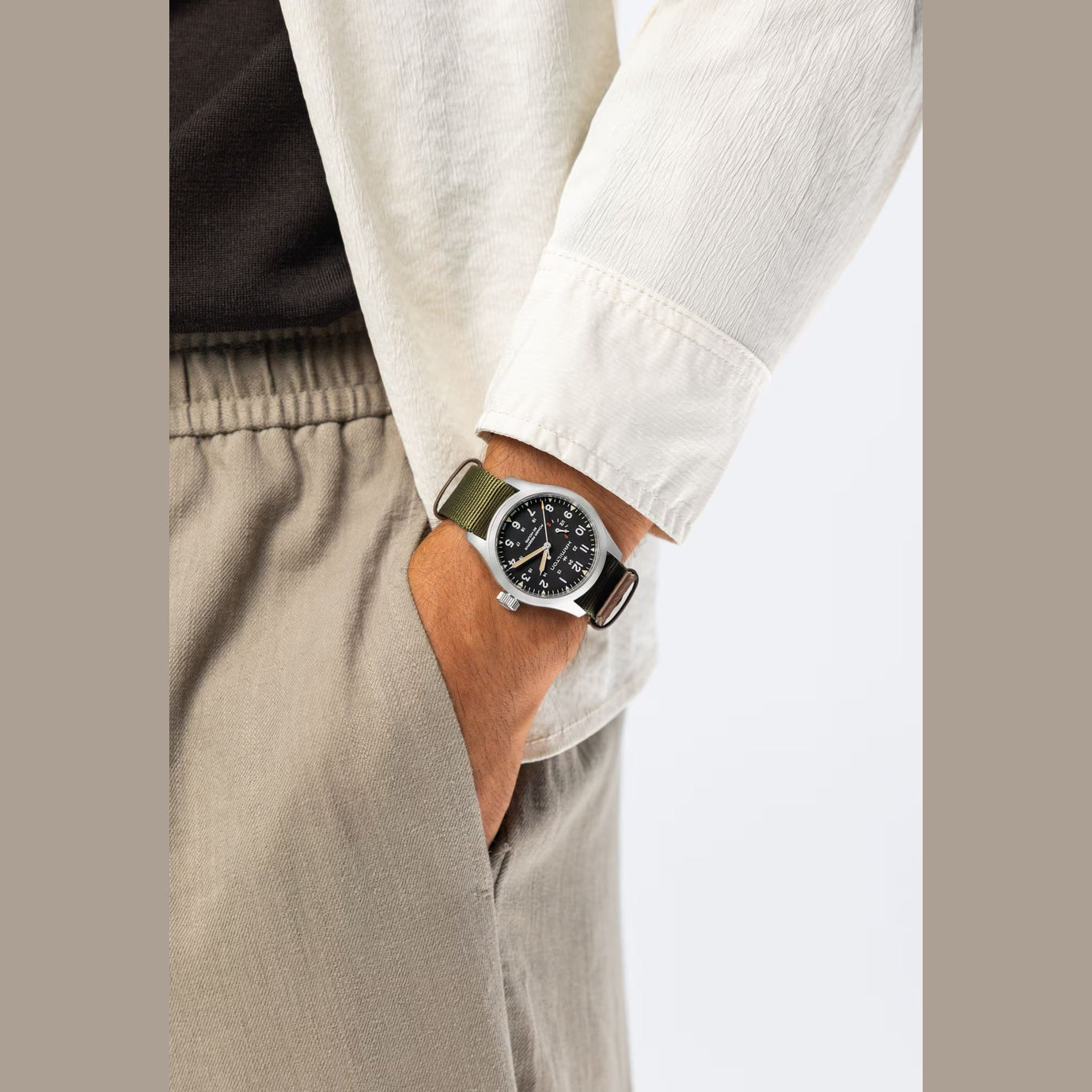 Hamilton H69509930 Khaki Field Mechanical Power Reserve