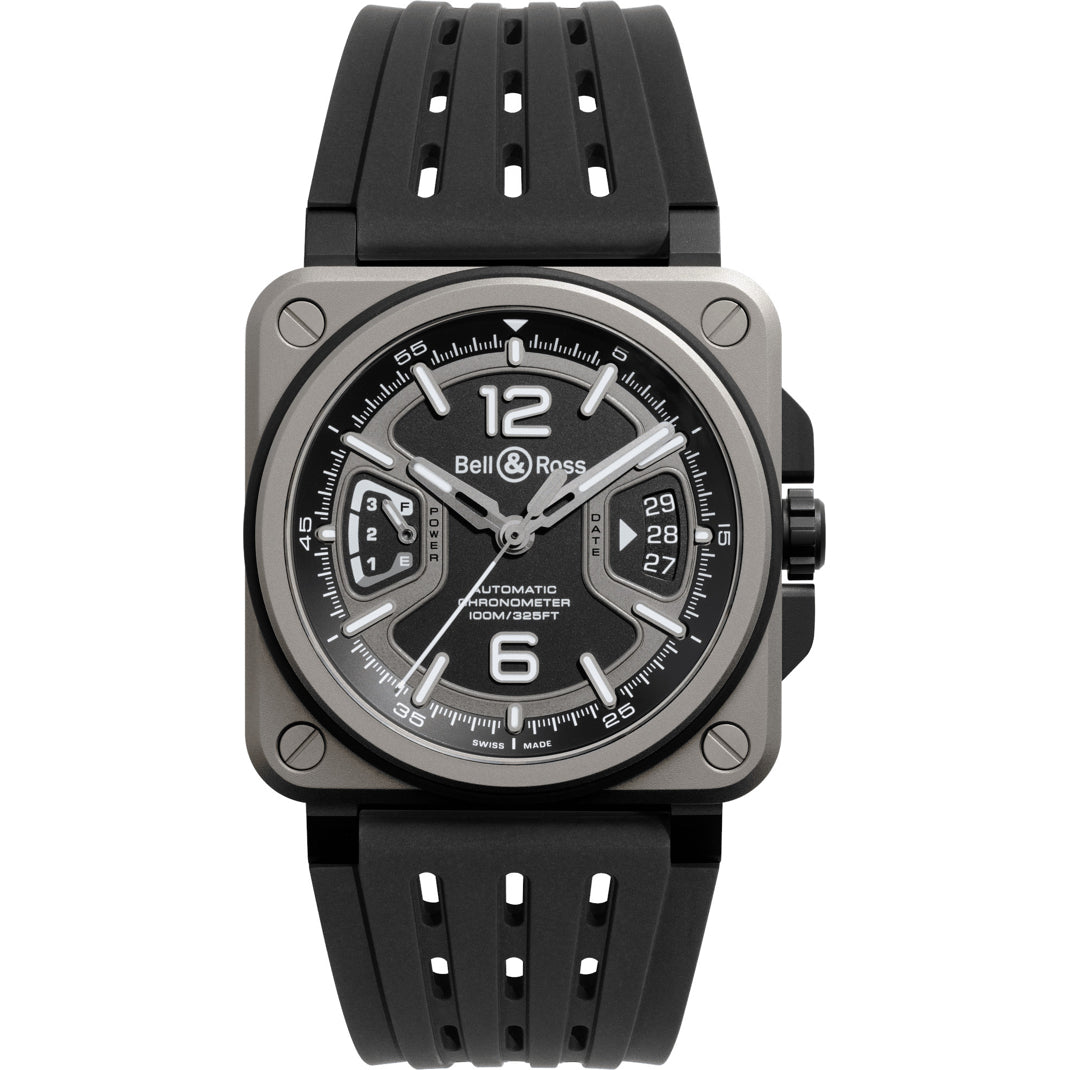 Bell & Ross BRX3R-BL-TI/SRB Black Titanium On Rubber Strap