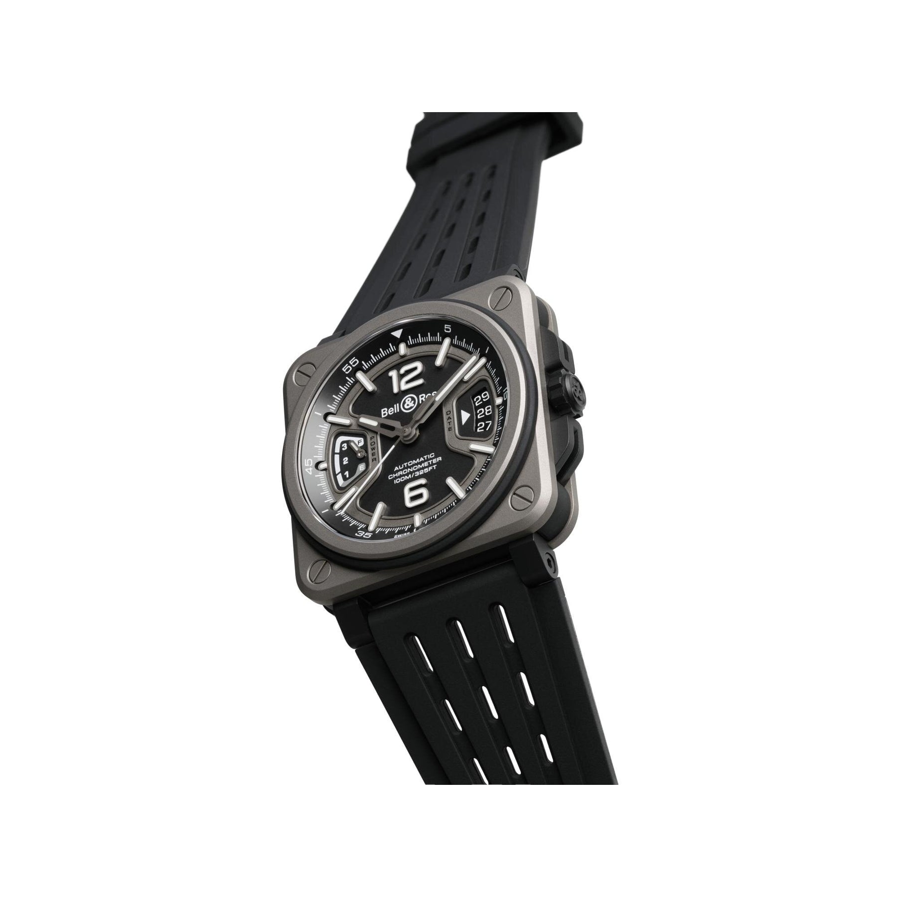 Bell & Ross BRX3R-BL-TI/SRB Black Titanium On Rubber Strap