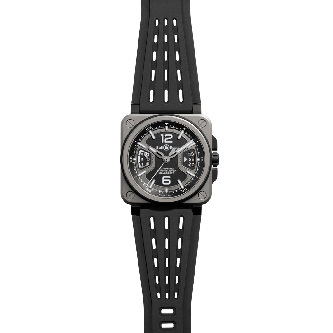 Bell & Ross BRX3R-BL-TI/SRB Black Titanium On Rubber Strap