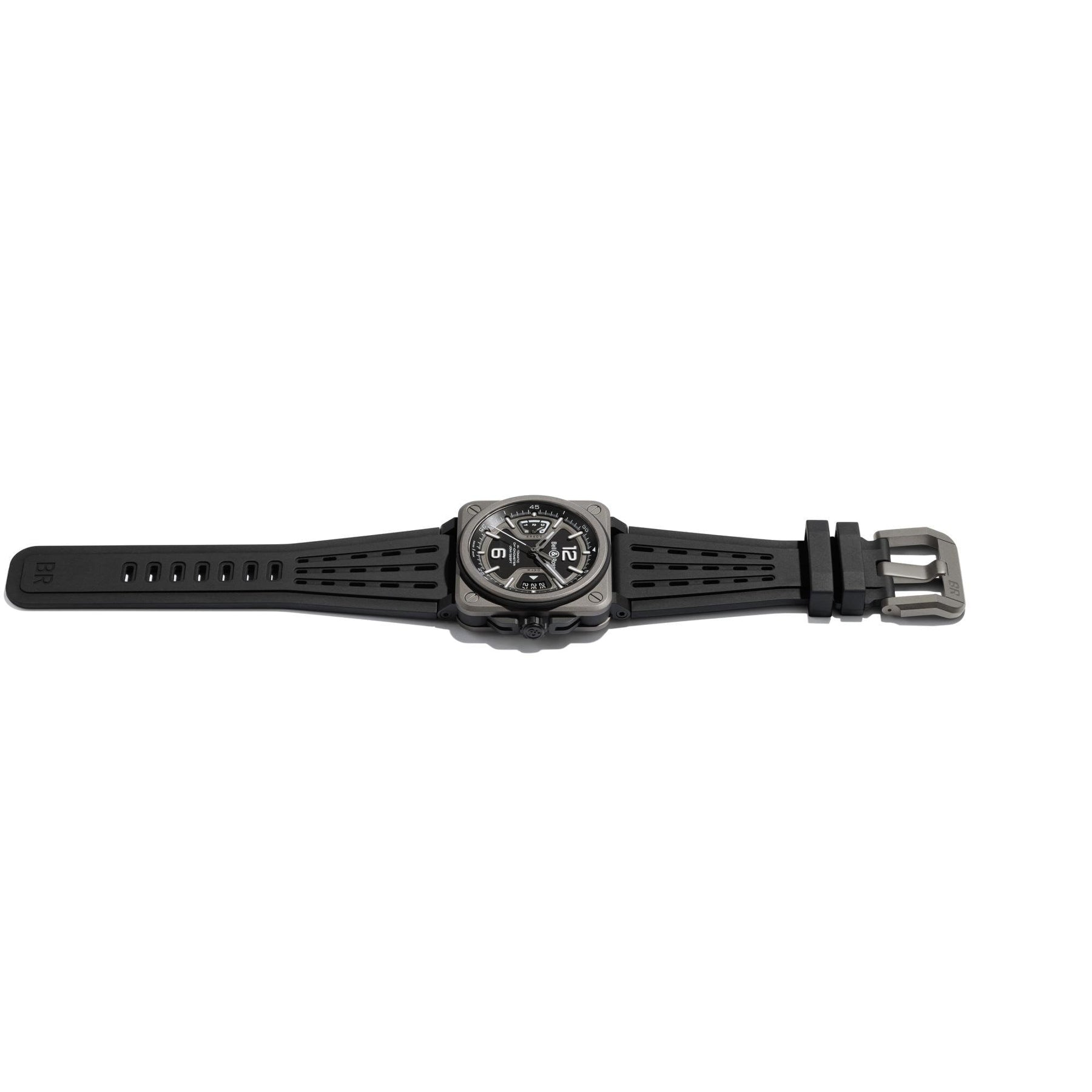 Bell & Ross BRX3R-BL-TI/SRB Black Titanium On Rubber Strap