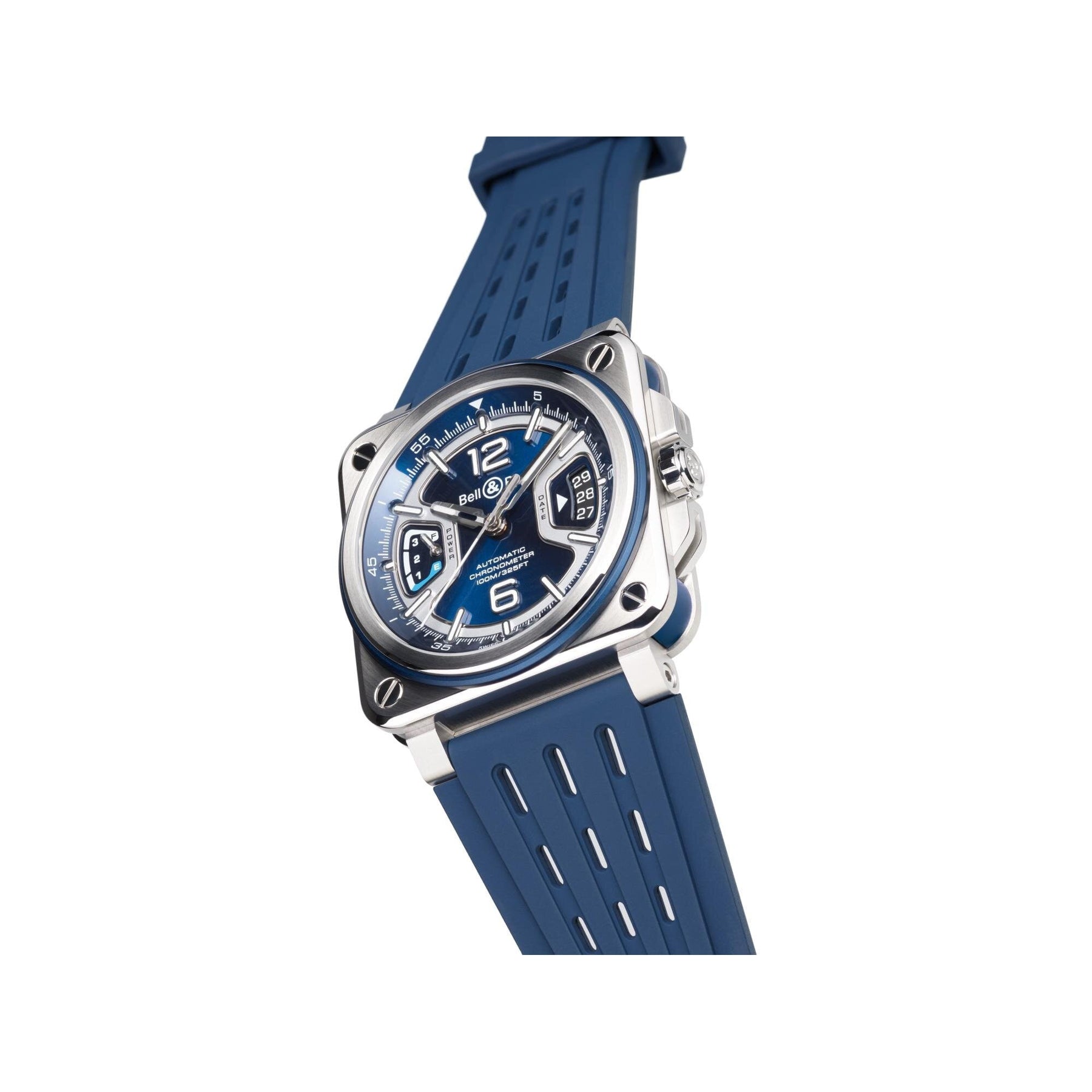 Bell & Ross BRX3R-BLU-ST/SRB Blue Steel On Rubber Strap