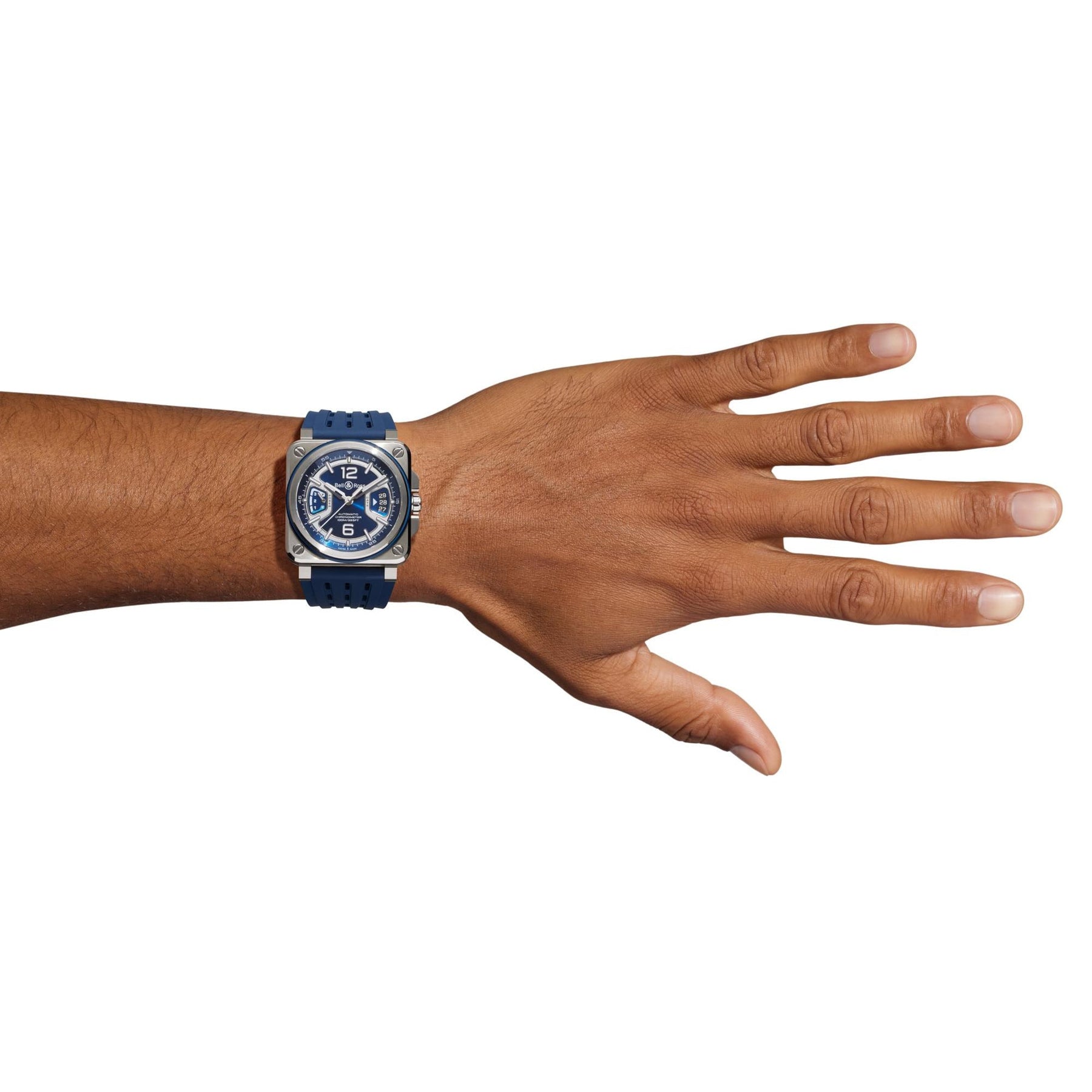 Bell & Ross BRX3R-BLU-ST/SRB Blue Steel On Rubber Strap