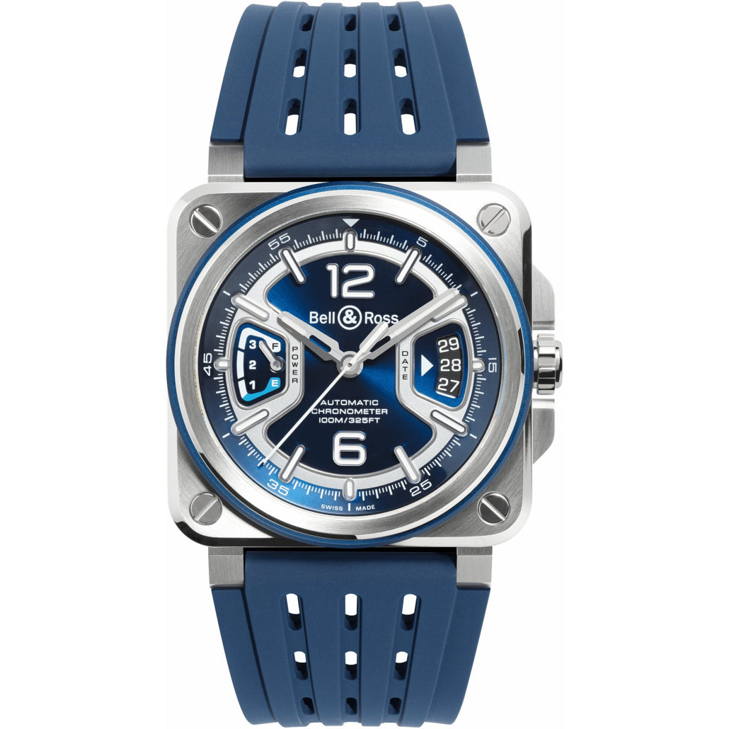 Bell & Ross BRX3R-BLU-ST/SRB Blue Steel On Rubber Strap