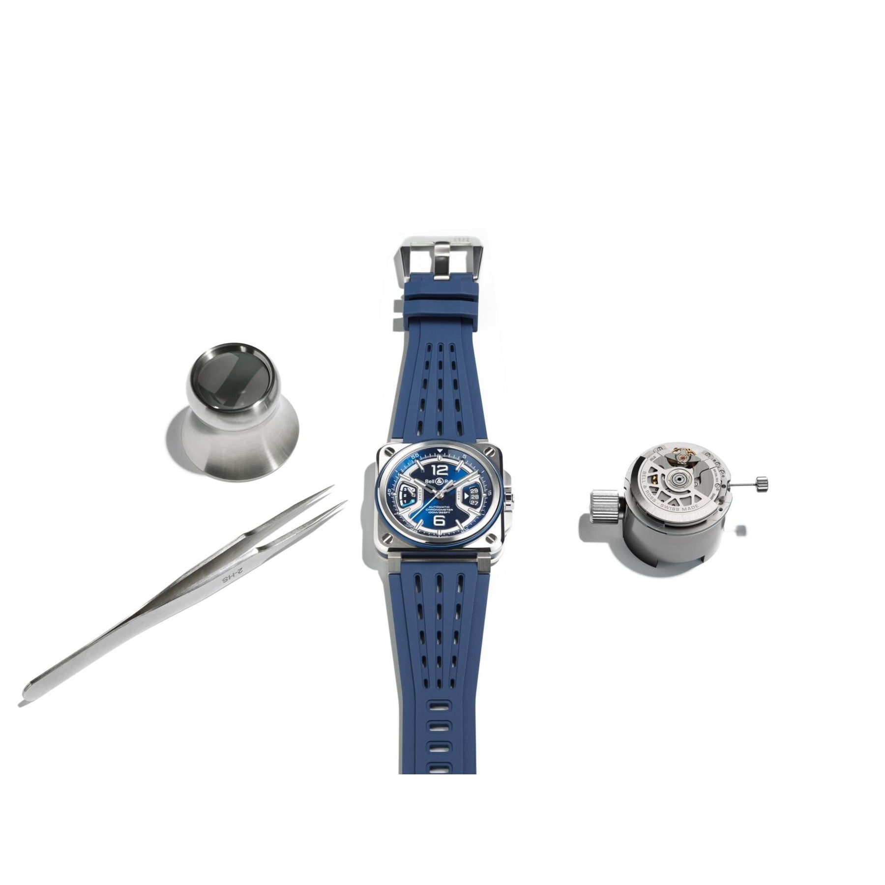 Bell & Ross BRX3R-BLU-ST/SRB Blue Steel On Rubber Strap