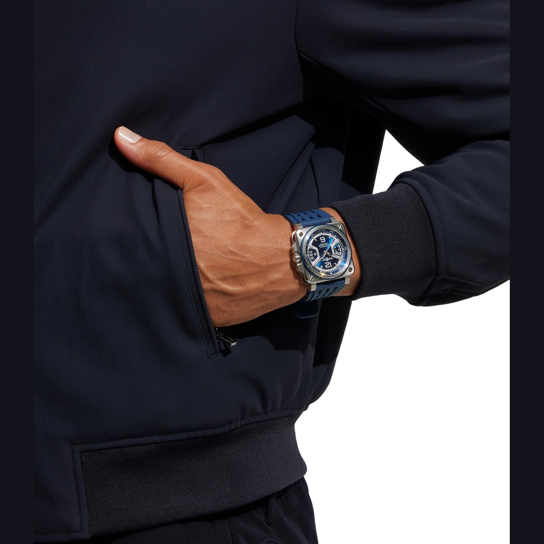 Bell & Ross BRX3R-BLU-ST/SRB Blue Steel On Rubber Strap