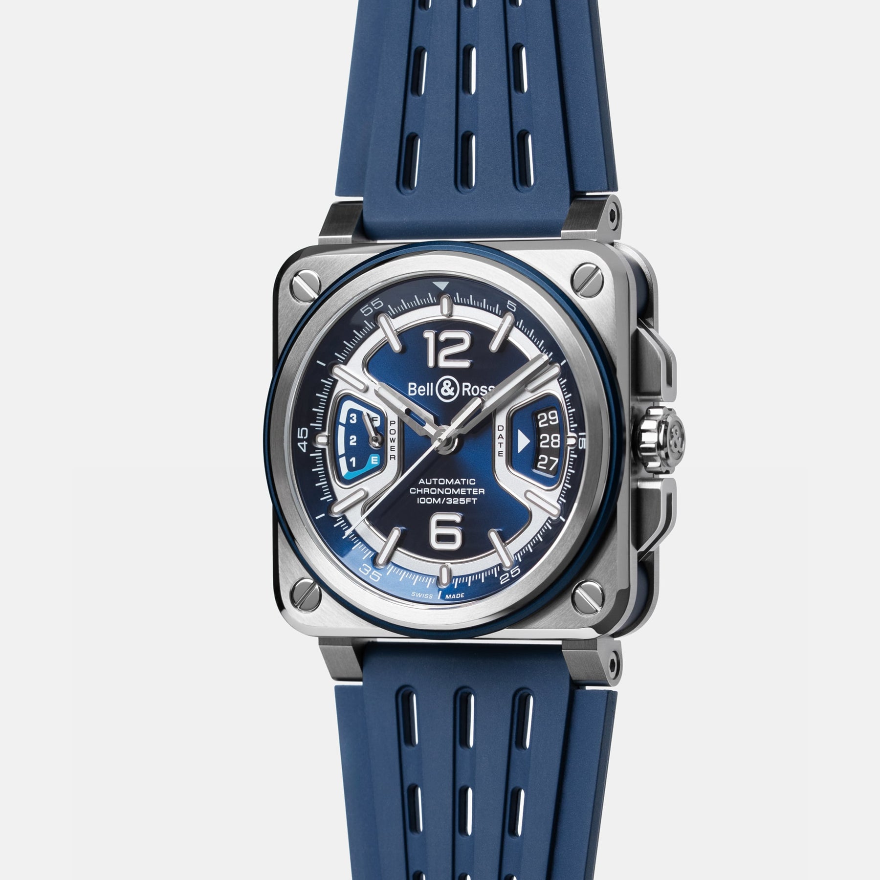 Bell & Ross BRX3R-BLU-ST/SRB Blue Steel On Rubber Strap