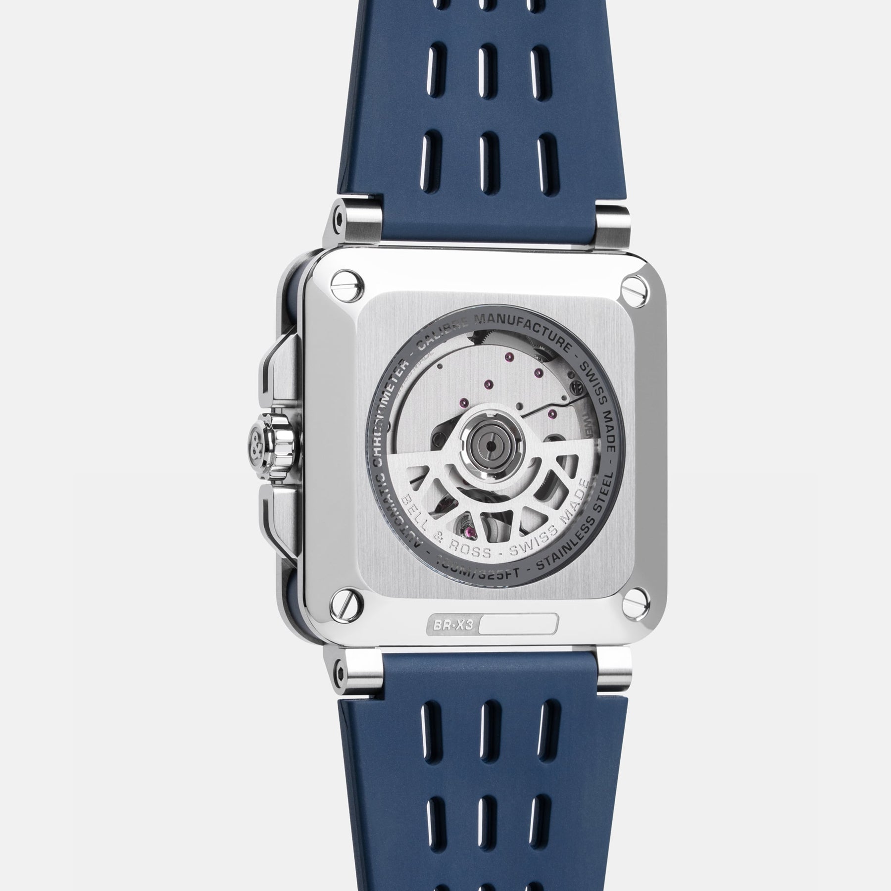 Bell & Ross BRX3R-BLU-ST/SRB Blue Steel On Rubber Strap