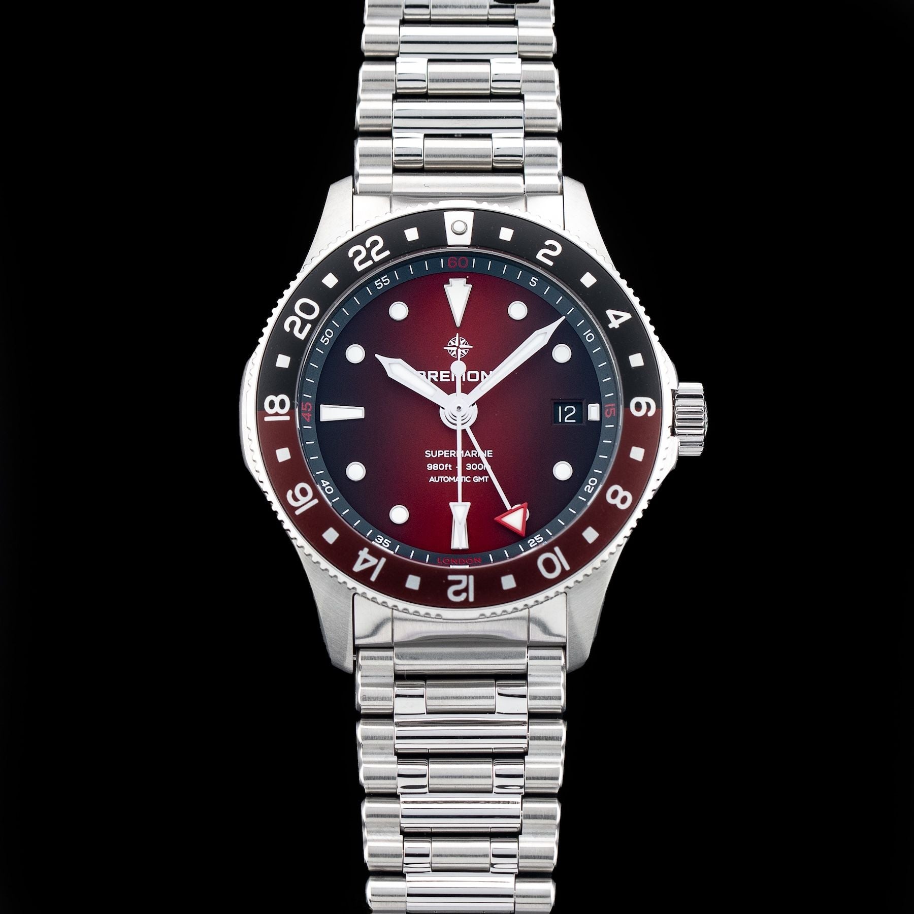 Bremont SM40-GMT-SS-RDBK-B Supermarine 300M GMT 'Ember' Red