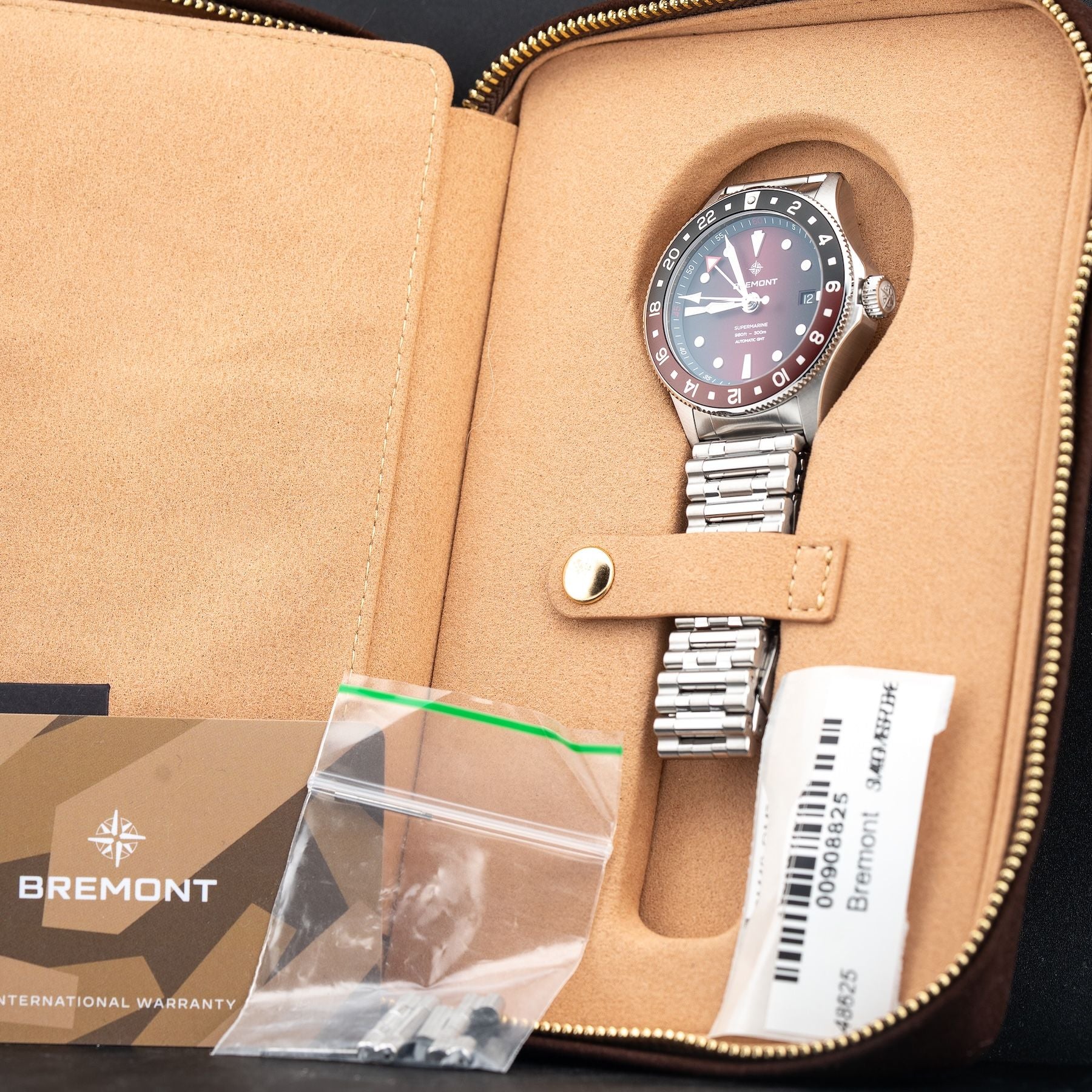 Bremont SM40-GMT-SS-RDBK-B Supermarine 300M GMT 'Ember' Red
