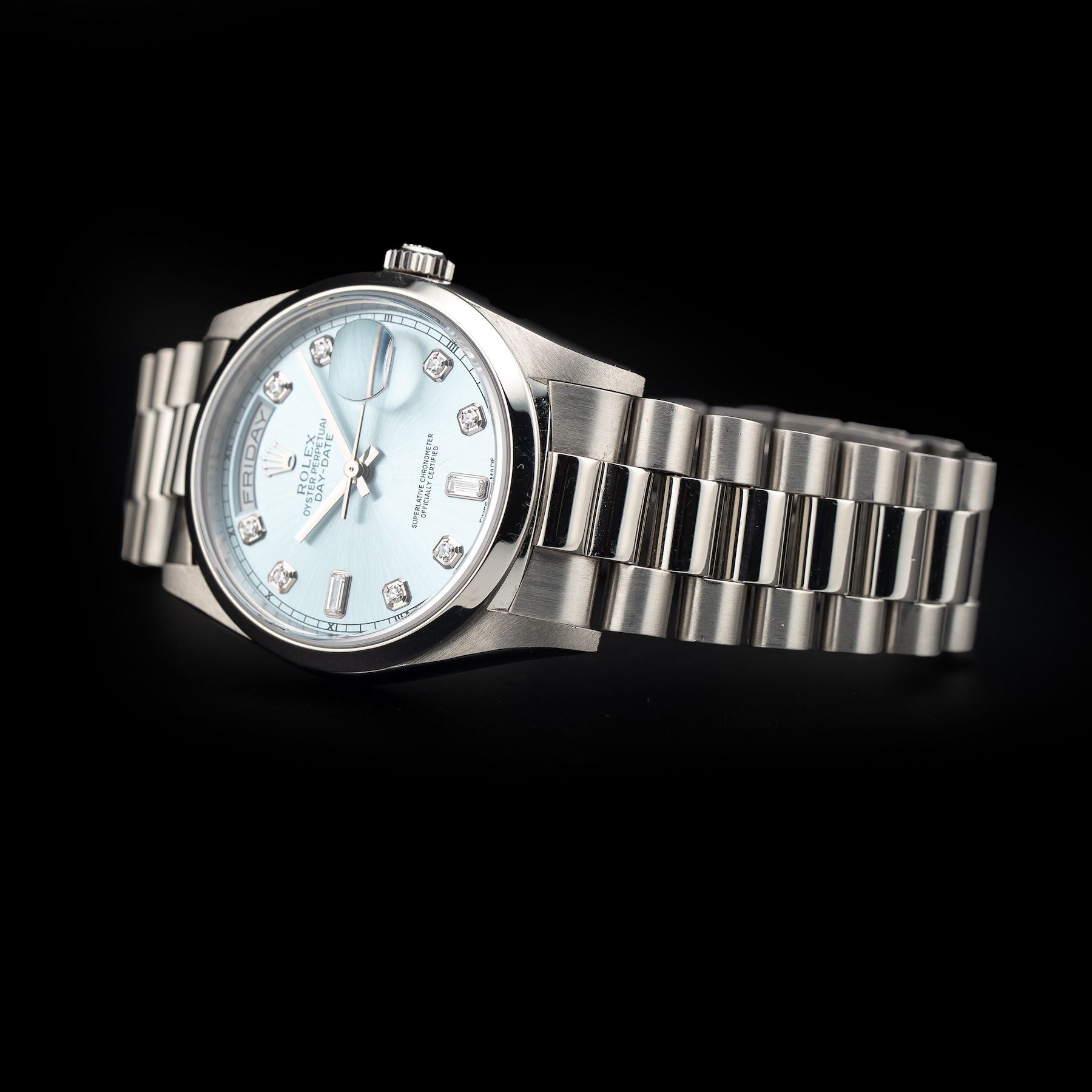 Rolex 18206 Rhodium Serti
