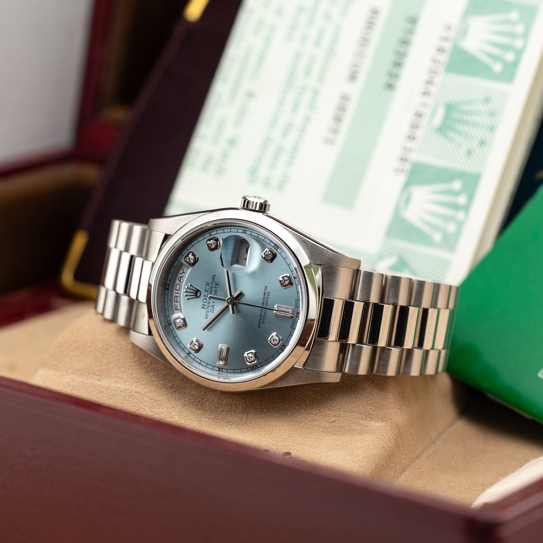 Rolex 18206 Rhodium Serti