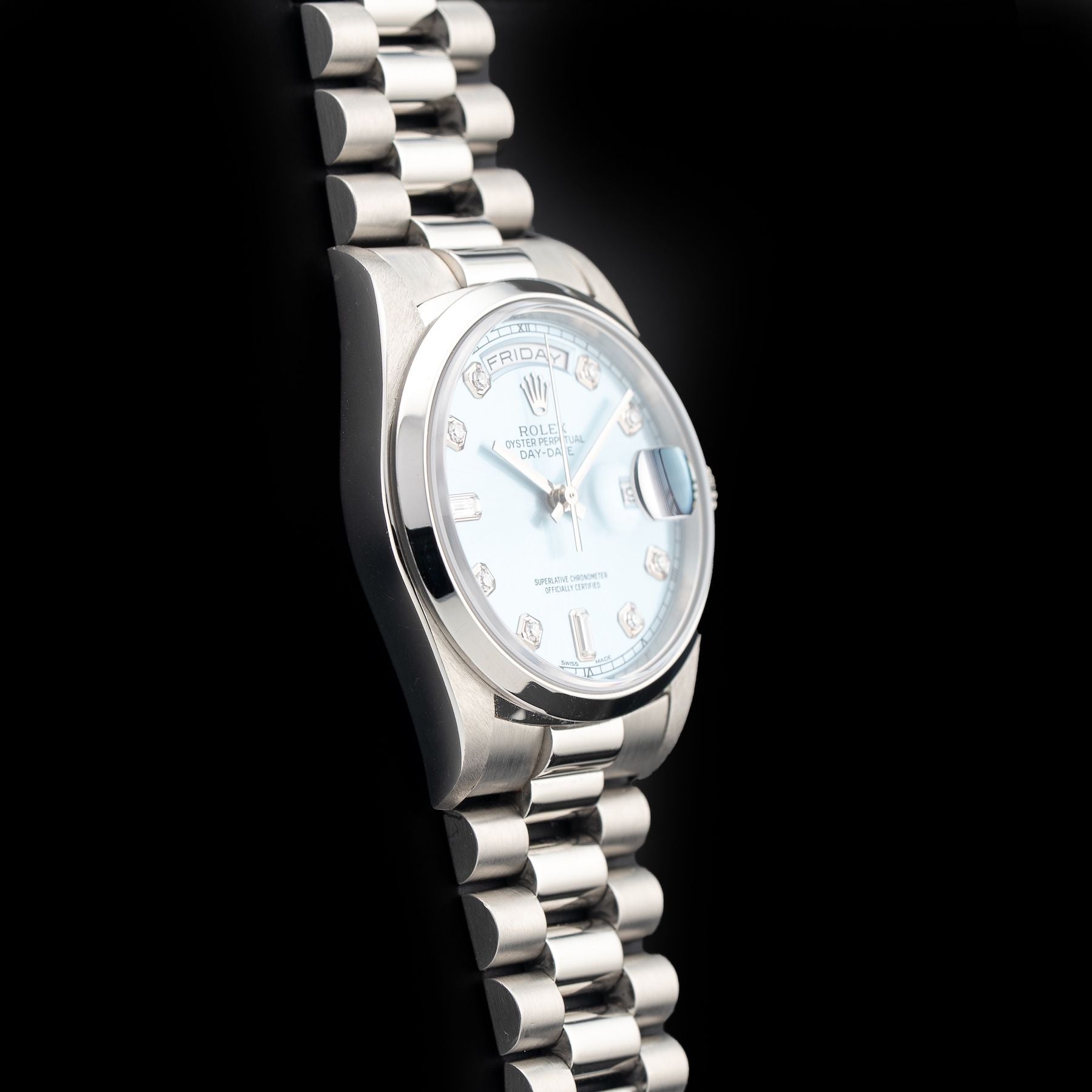 Rolex 18206 Rhodium Serti