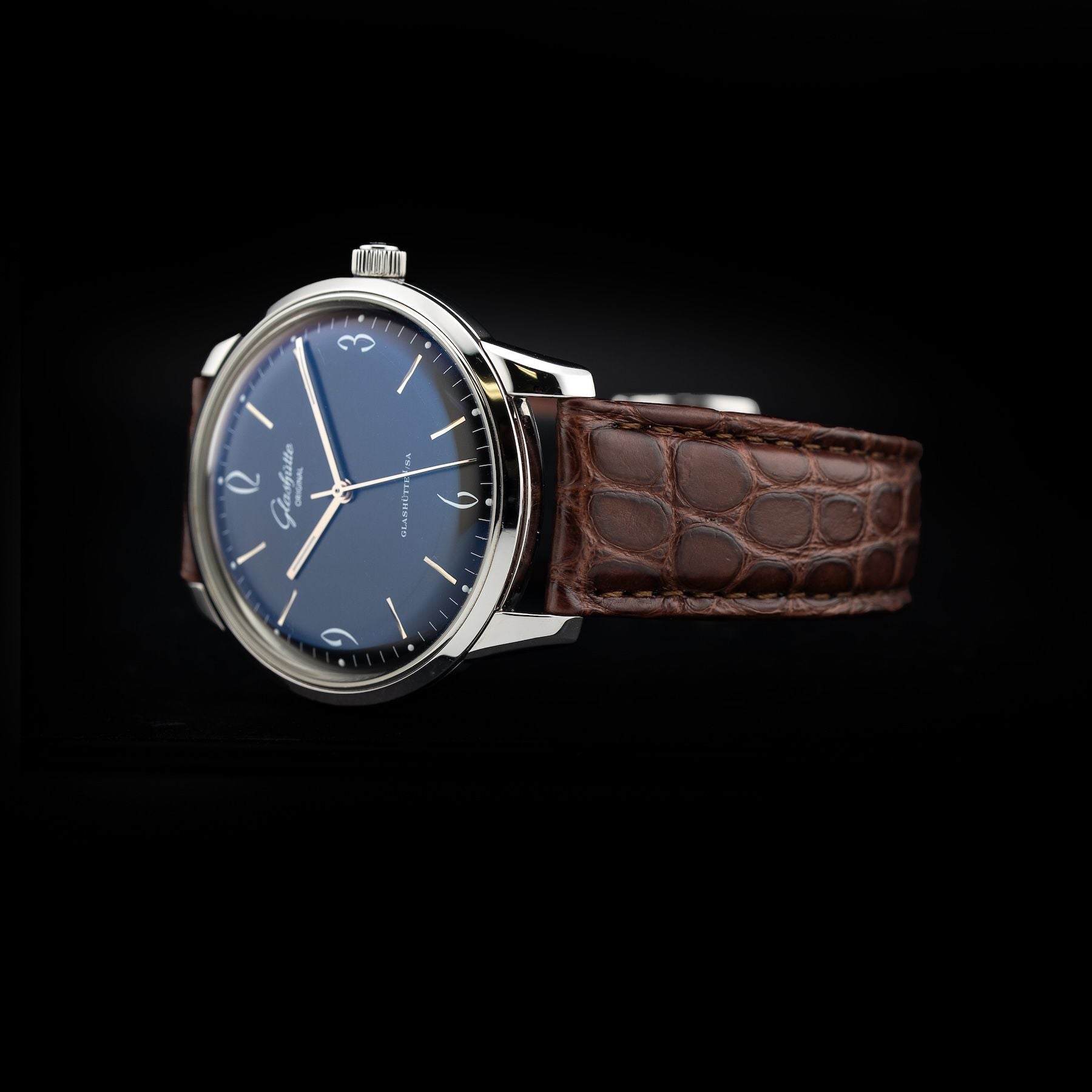 Glashütte Original Senator Sixties Stainless Steel Black Dial 1-39-52-04-02-04