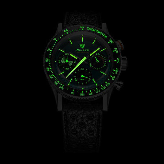 Nivada Grenchen 87051Q04 Chronoking Mecaquartz Racing Green On Beads Of Rice Bracelet