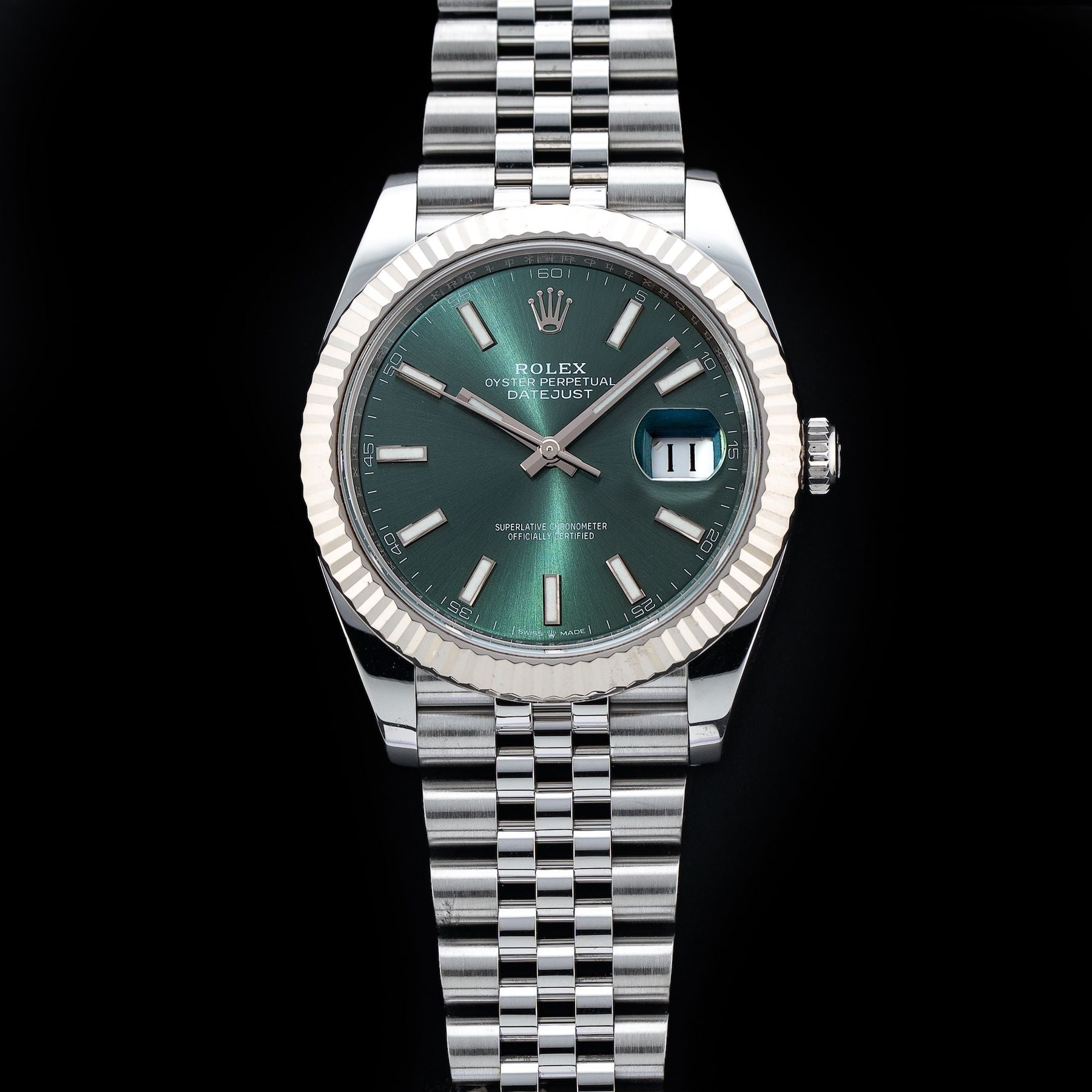 Rolex 126334-0028 Date Just 41 Mint Green