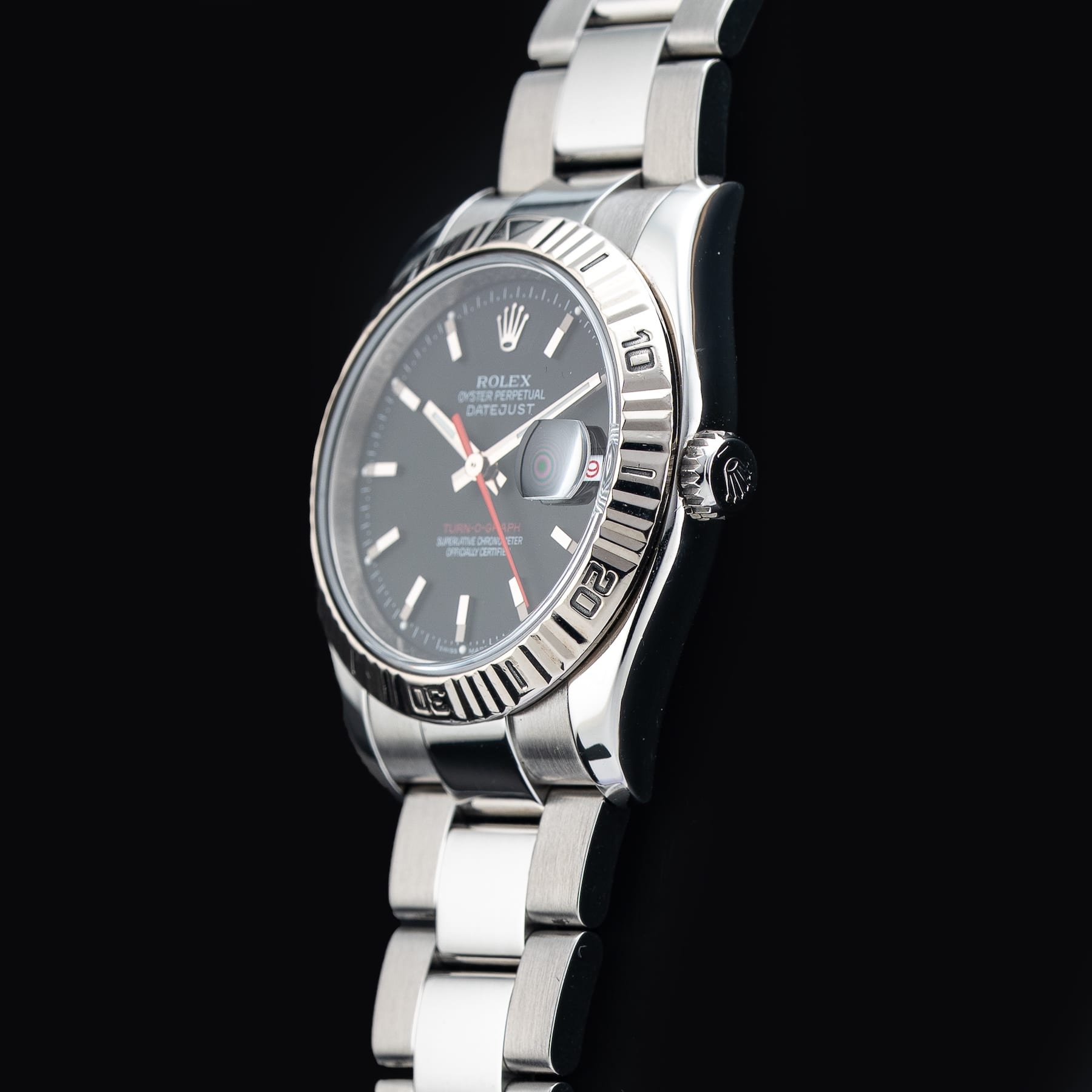 Rolex M116264 Datejust Turn-O-Graph 36mm Black Dial Oyster