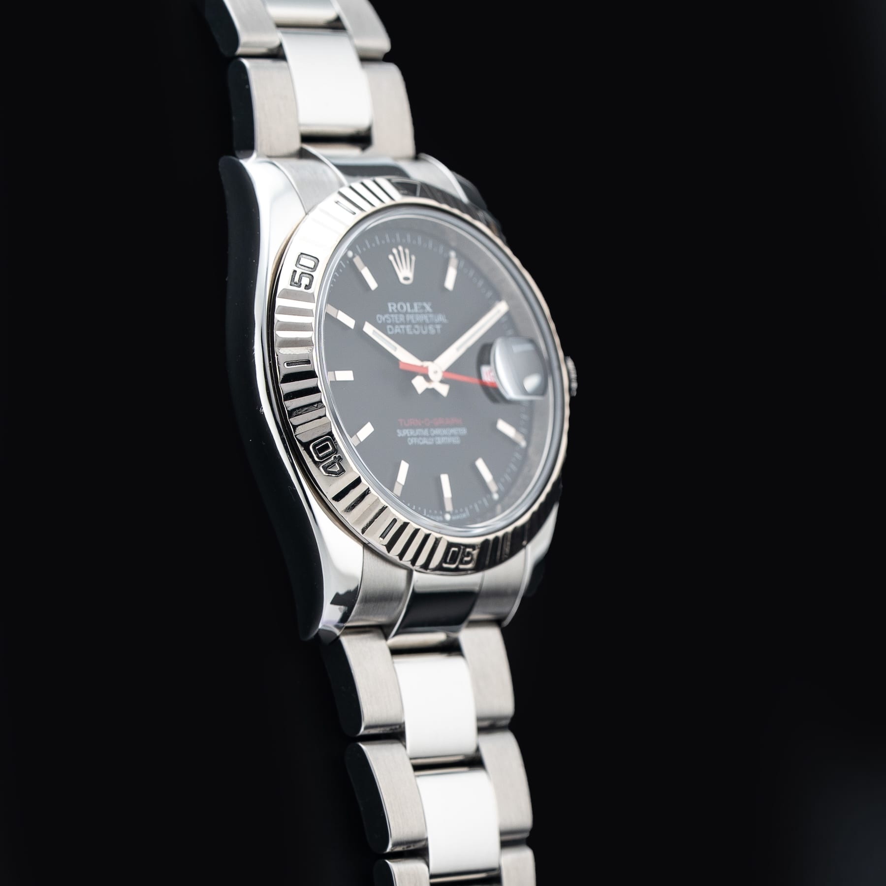 Rolex M116264 Datejust Turn-O-Graph 36mm Black Dial Oyster