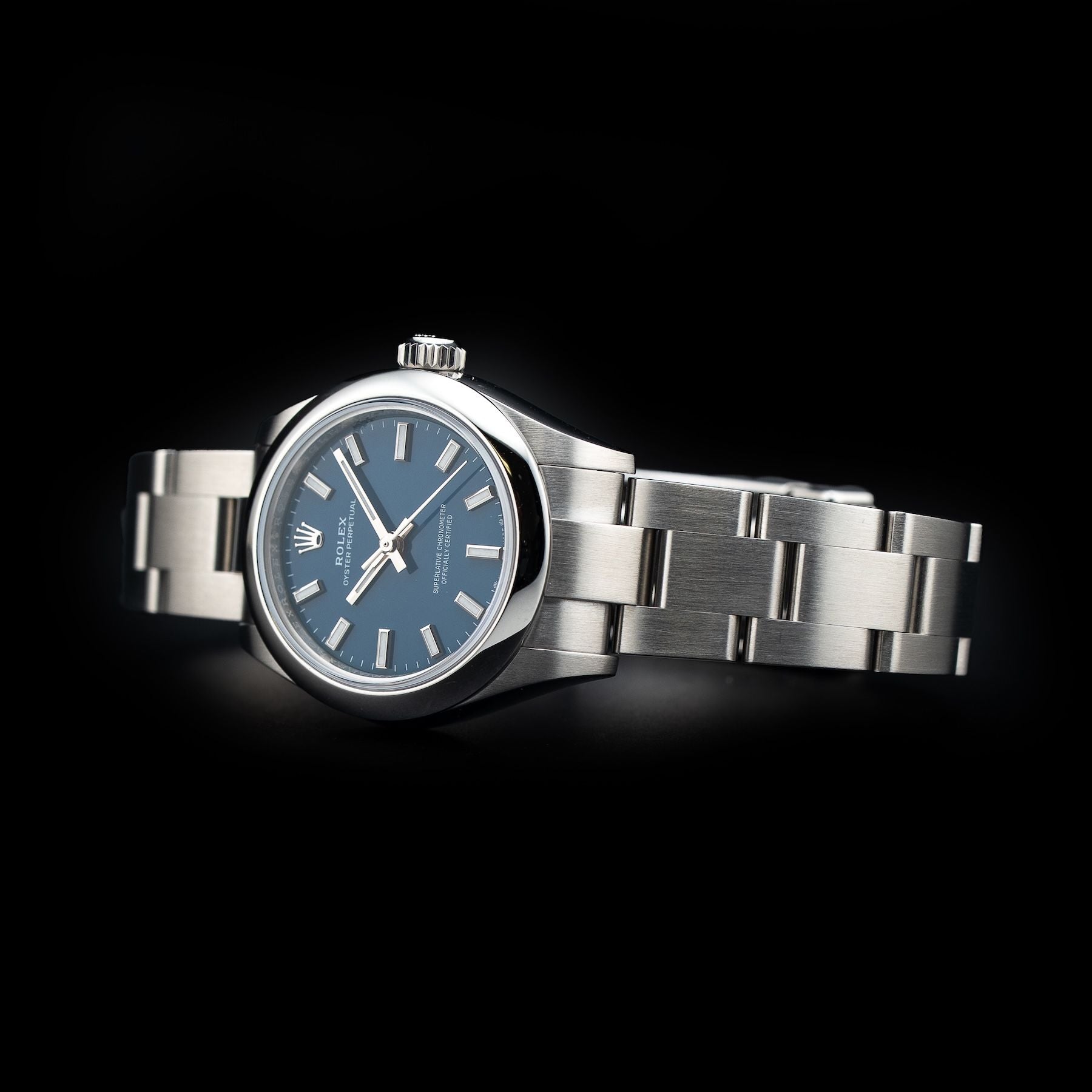 Rolex 276200 Oyster Perpetual 28mm Med Blue Dial