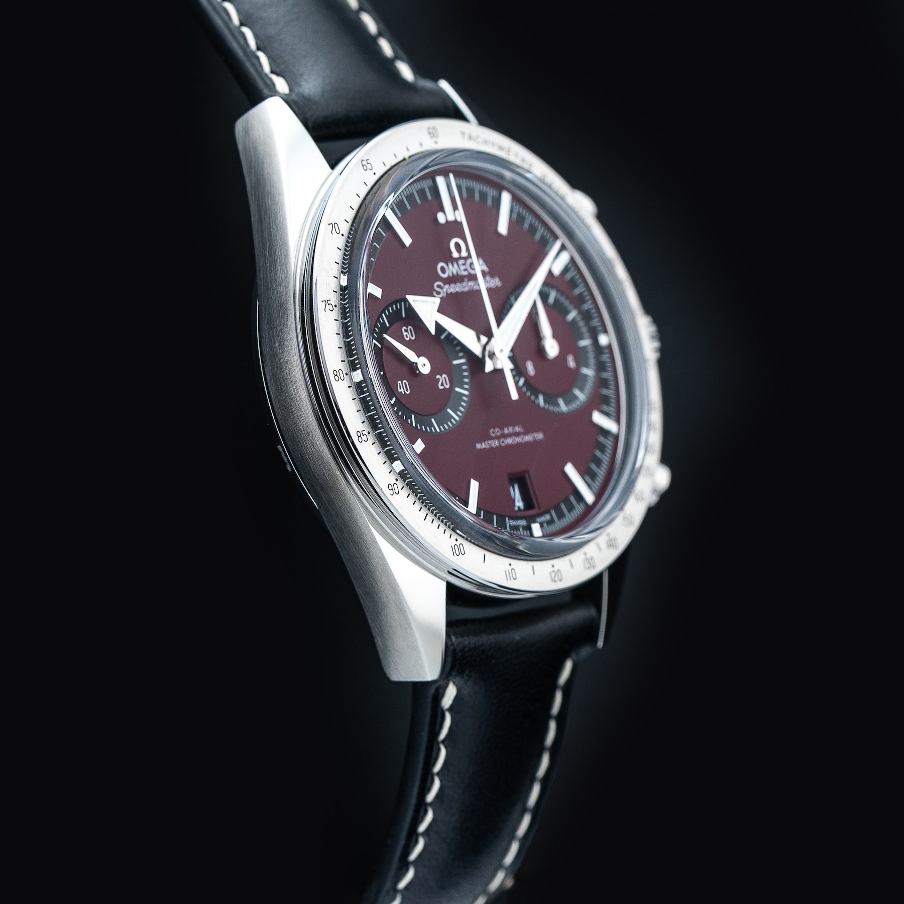 Omega 332.12.41.51.11.001 Speedmaster 57 Coaxial Chronometer Chronograph Red Dial 40.5mm On Strap