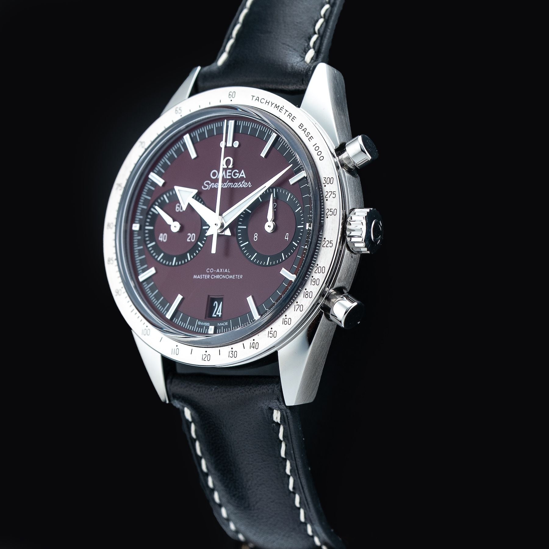Omega 332.12.41.51.11.001 Speedmaster 57 Coaxial Chronometer Chronograph Red Dial 40.5mm On Strap