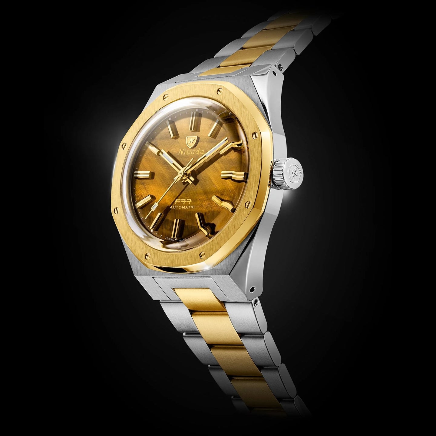 Nivada Grenchen F77 Tiger Eye Bicolor Mark I