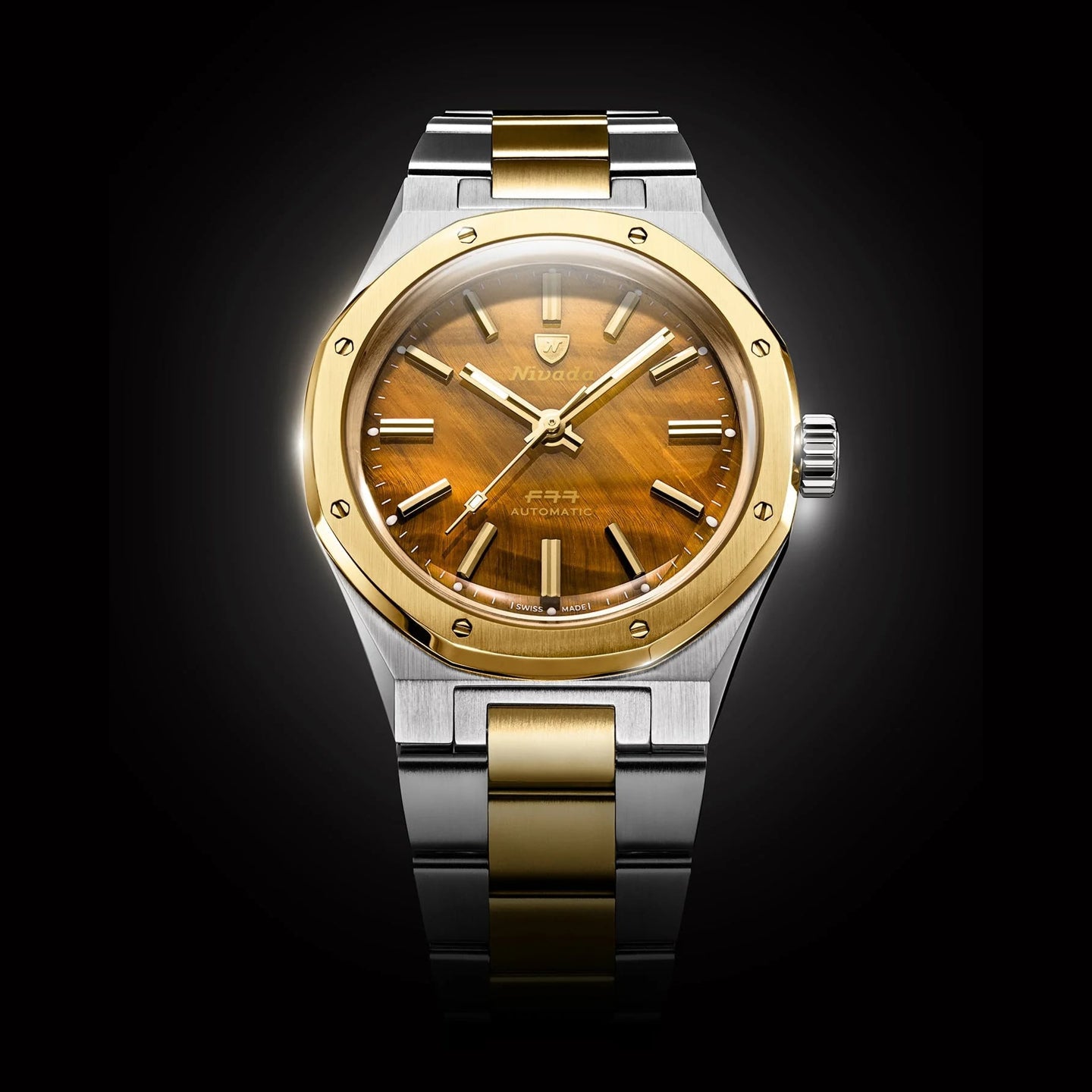 Nivada Grenchen F77 Tiger Eye Bicolor Mark I