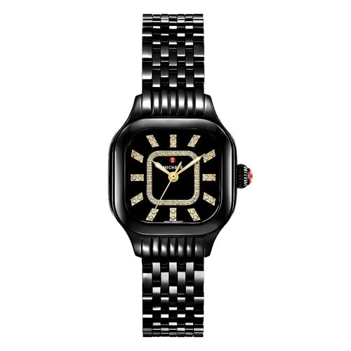 Michele MWW33B000019 Meggie Three-Hand Black Stainless Steel