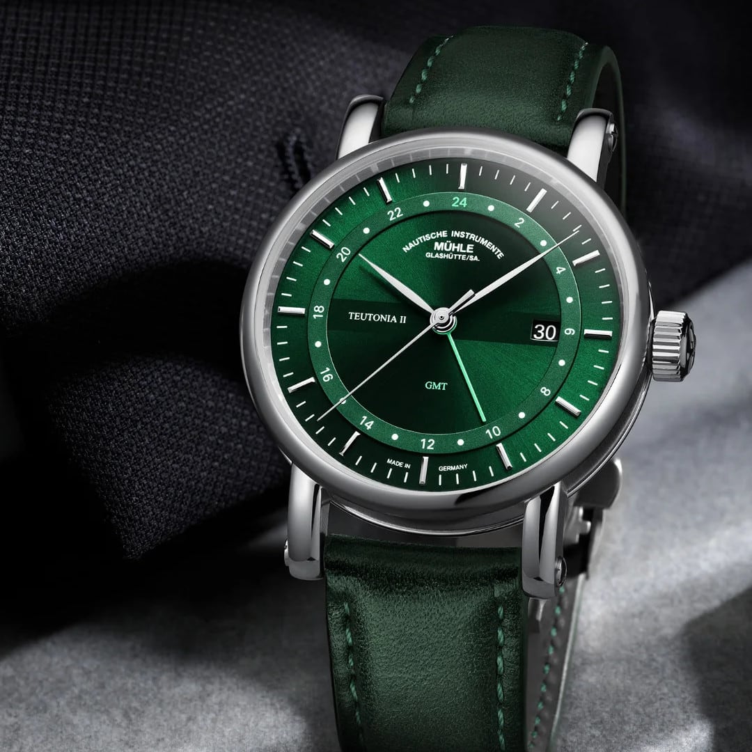 Mühle Glashütte M1-33-96-LB Teutonia II GMT Green Dial