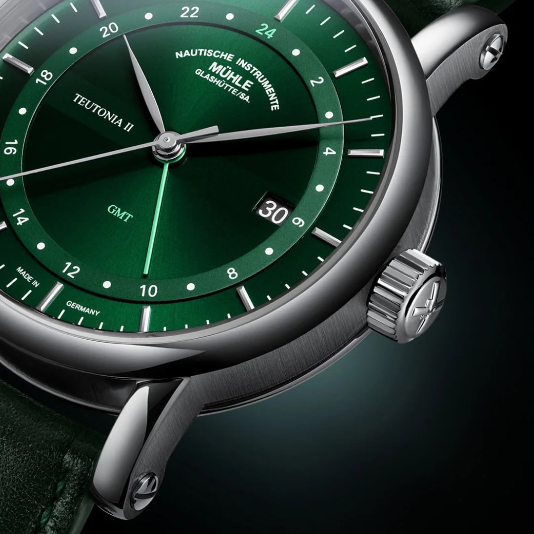 Mühle Glashütte M1-33-96-LB Teutonia II GMT Green Dial