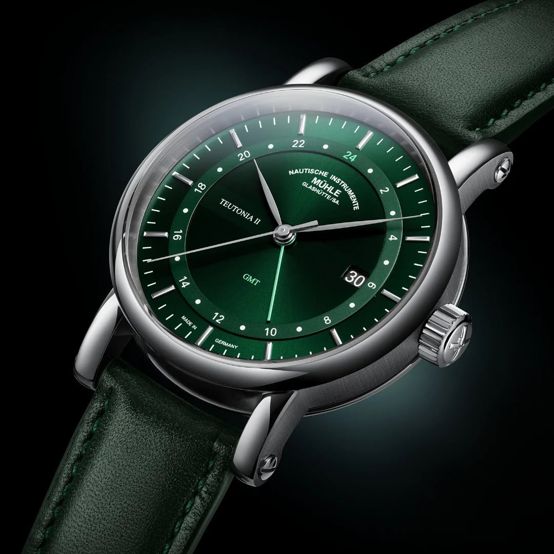 Mühle Glashütte M1-33-96-LB Teutonia II GMT Green Dial